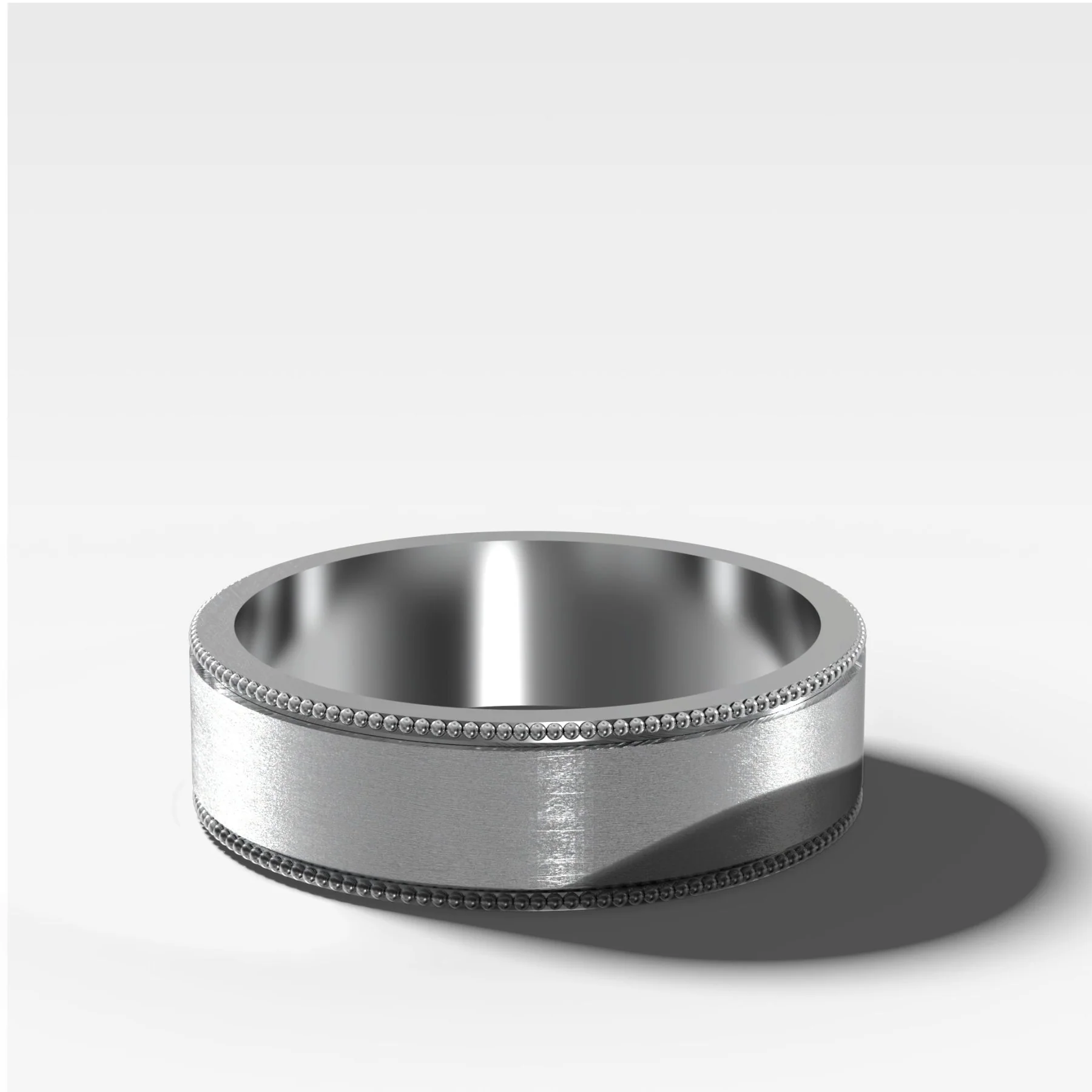 Finest Milgrain Matte Wedding Band 6mm - Image 2