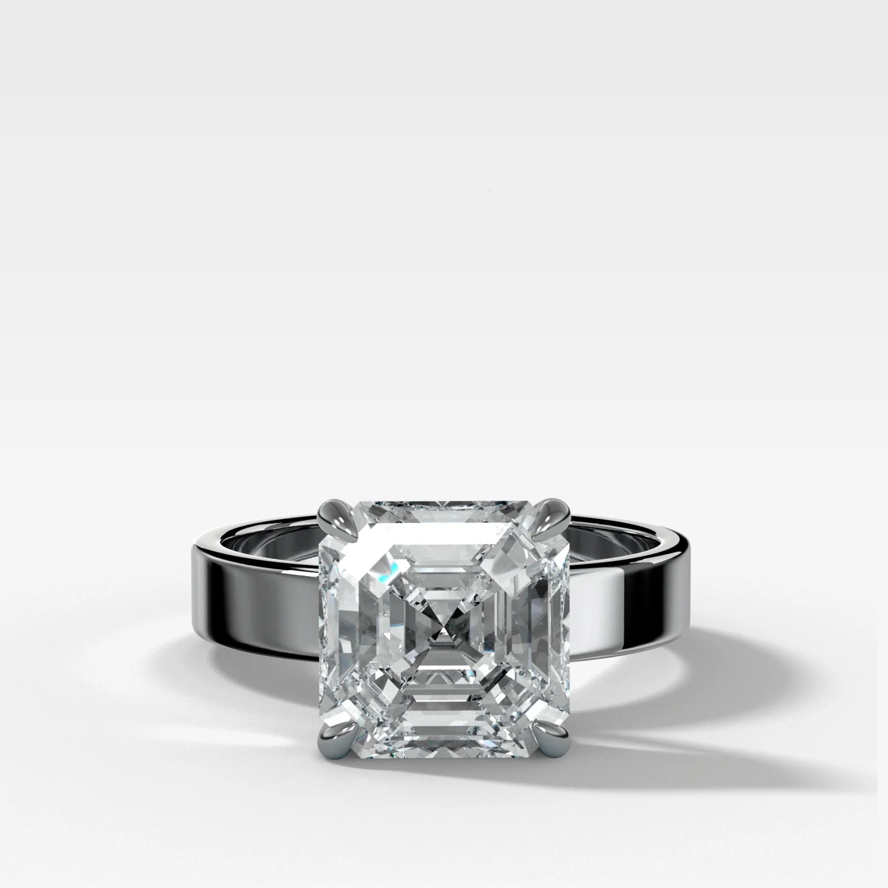 Finest Solitaire Engagement Ring With Asscher Cut Diamond - Image 3