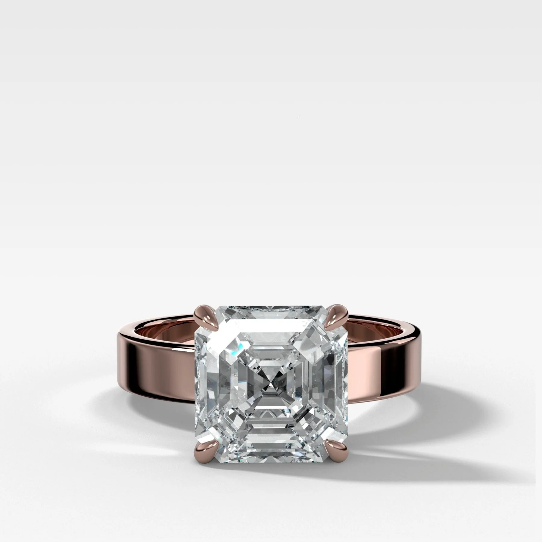 Finest Solitaire Engagement Ring With Asscher Cut Diamond - Image 4