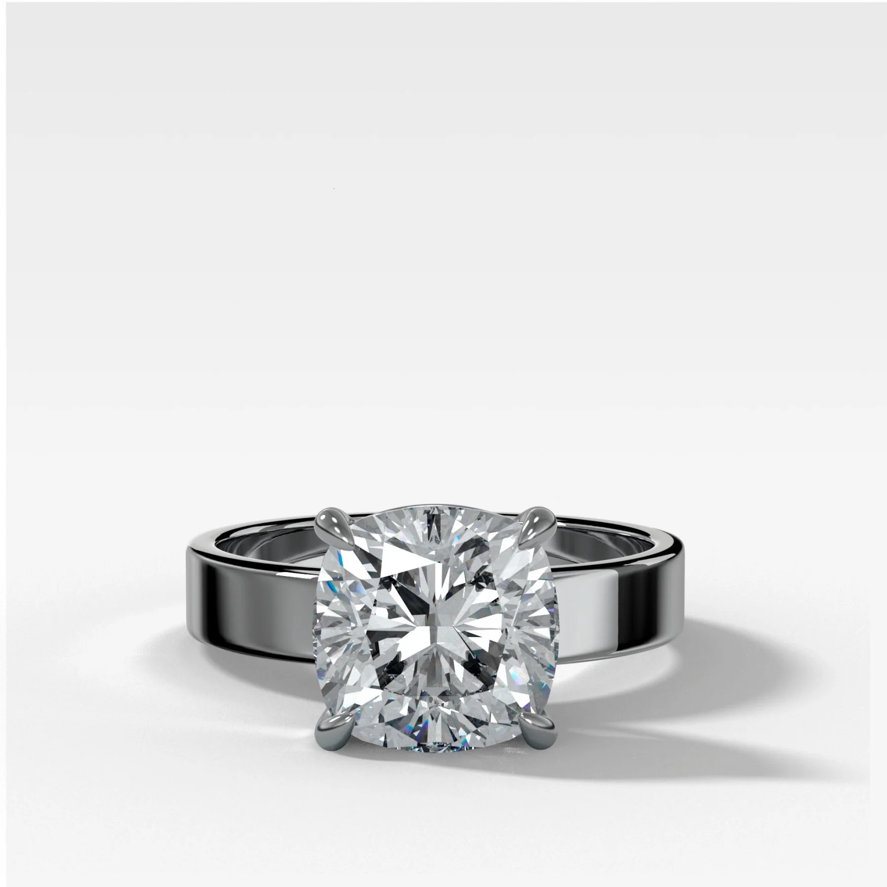 Finest Solitaire Engagement Ring With Cushion Cut Diamond - Image 3