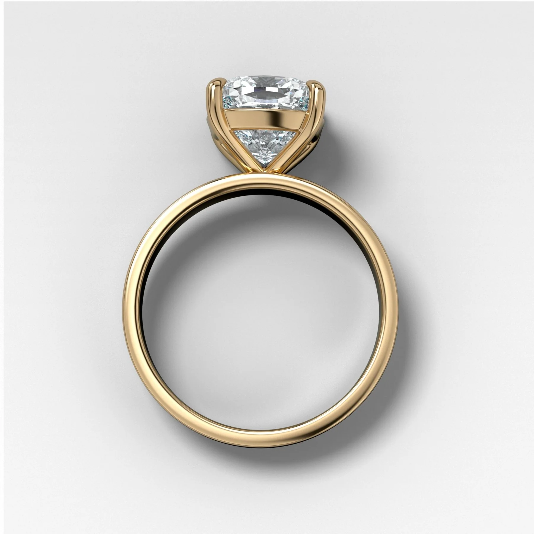 Finest Solitaire Engagement Ring With Elongated Cushion Cut Diamond - Image 2