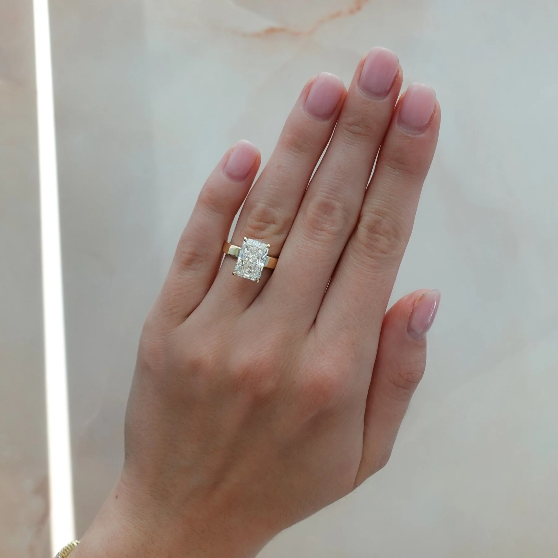 Finest Solitaire Engagement Ring With Elongated Radiant Cut Diamond - Image 3