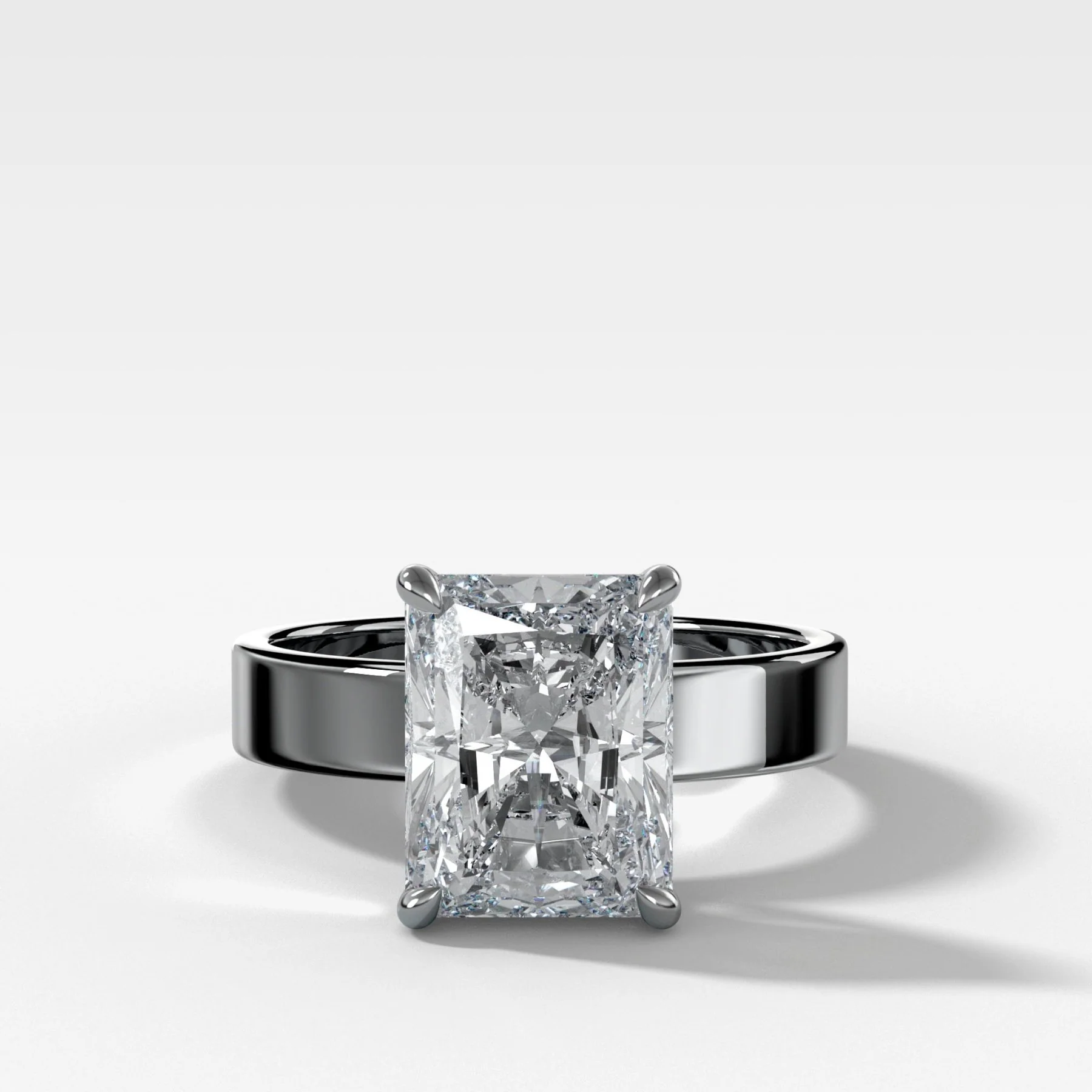 Finest Solitaire Engagement Ring With Elongated Radiant Cut Diamond - Image 4