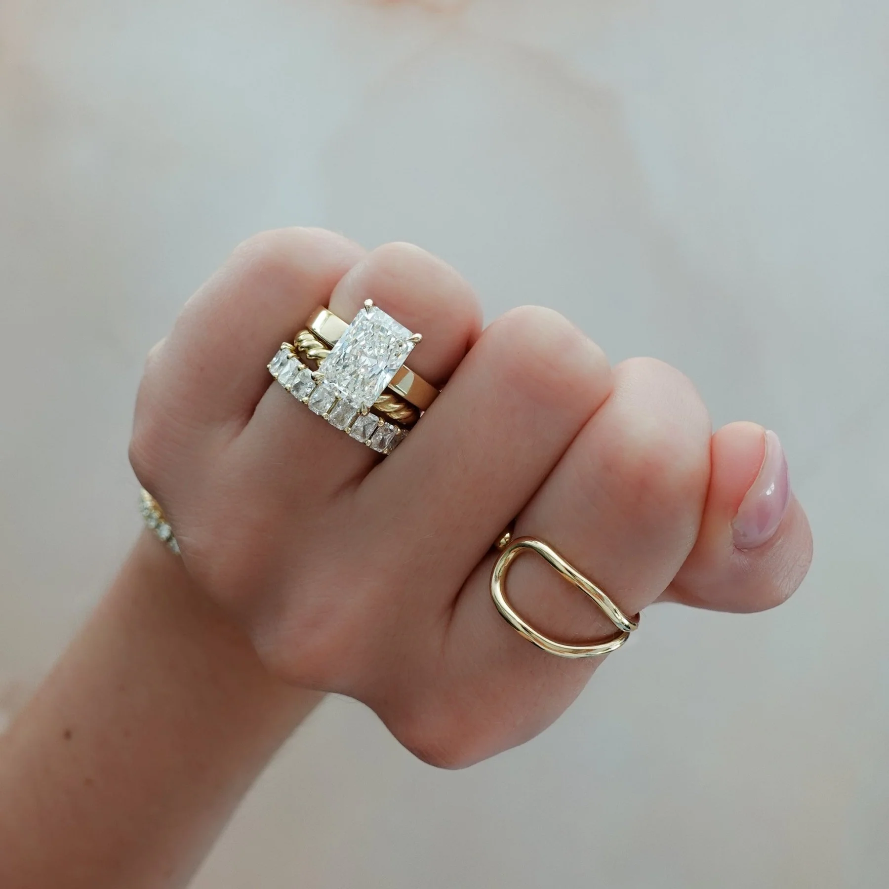 Finest Solitaire Engagement Ring With Elongated Radiant Cut Diamond - Image 6