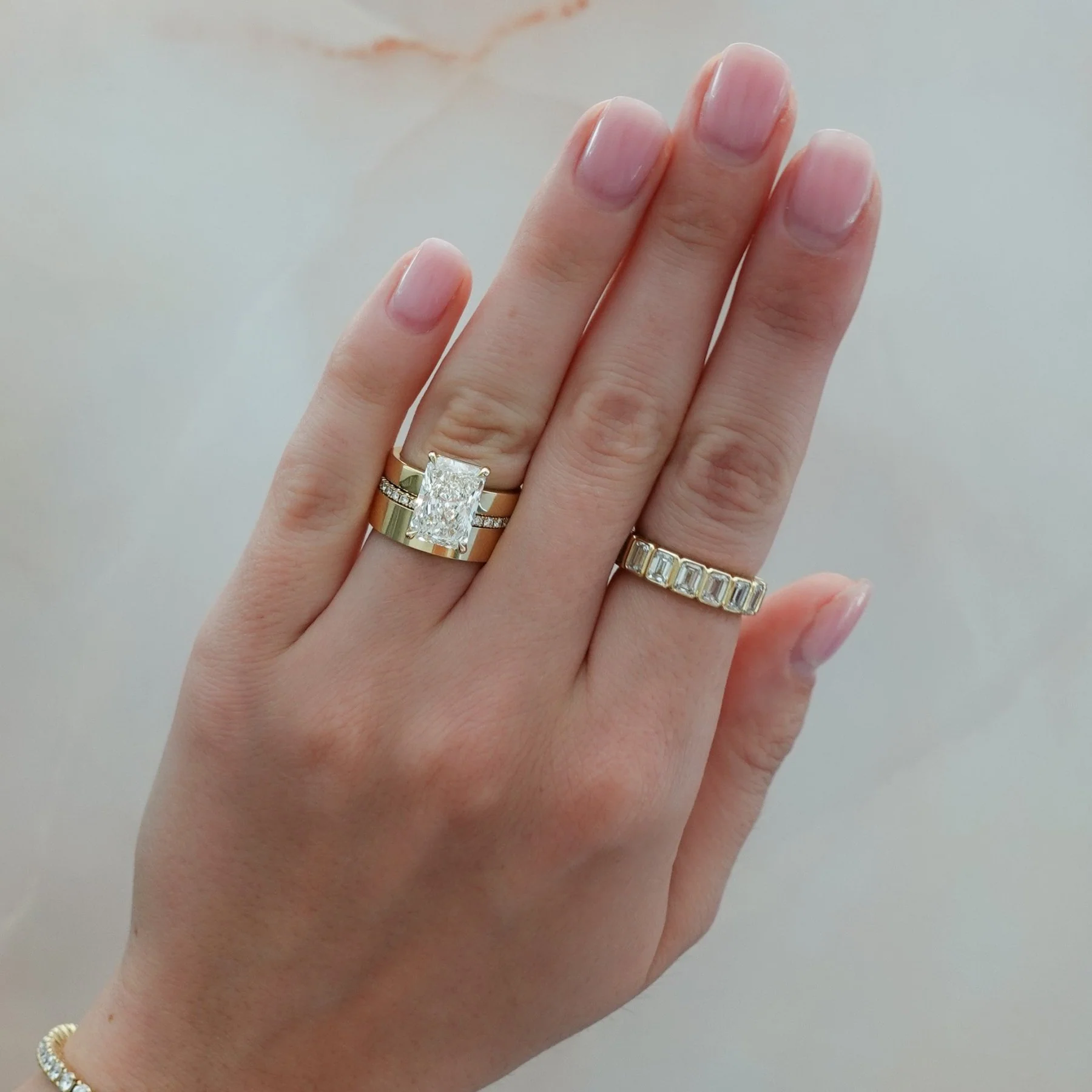 Finest Solitaire Engagement Ring With Elongated Radiant Cut Diamond - Image 8