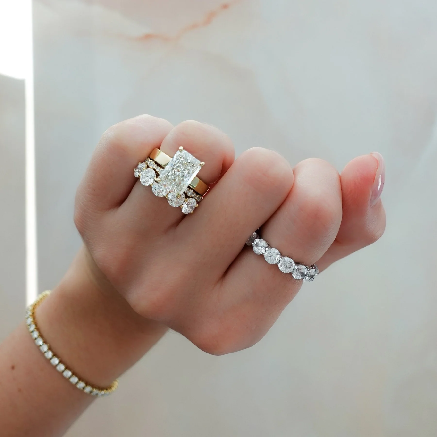 Finest Solitaire Engagement Ring With Elongated Radiant Cut Diamond - Image 9