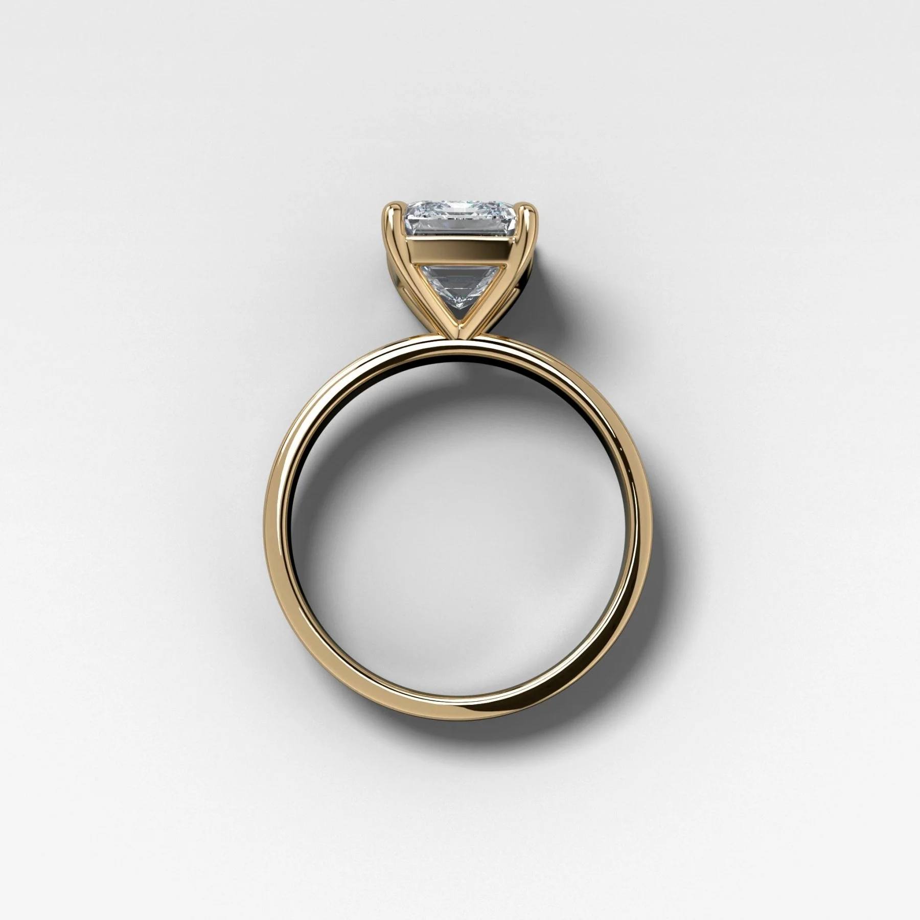 Finest Solitaire Engagement Ring With Emerald Cut Diamond - Image 2