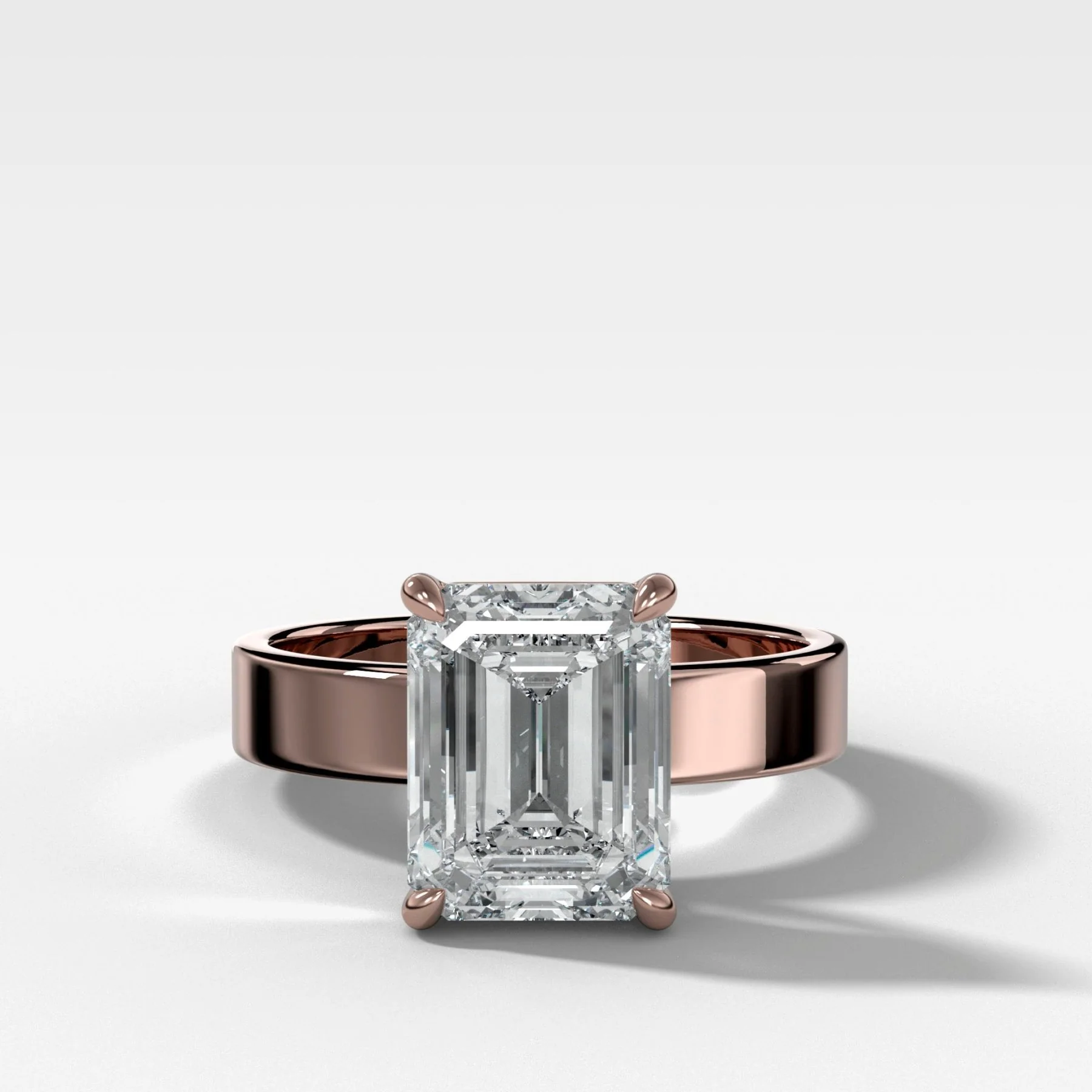 Finest Solitaire Engagement Ring With Emerald Cut Diamond - Image 5