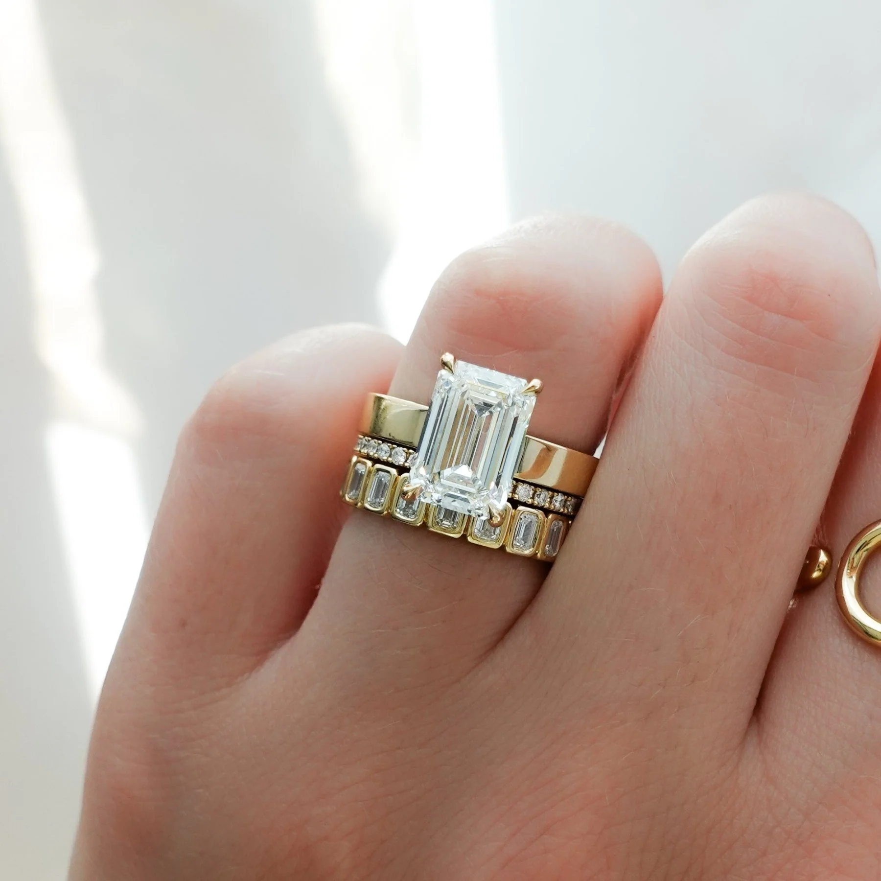 Finest Solitaire Engagement Ring With Emerald Cut Diamond - Image 8