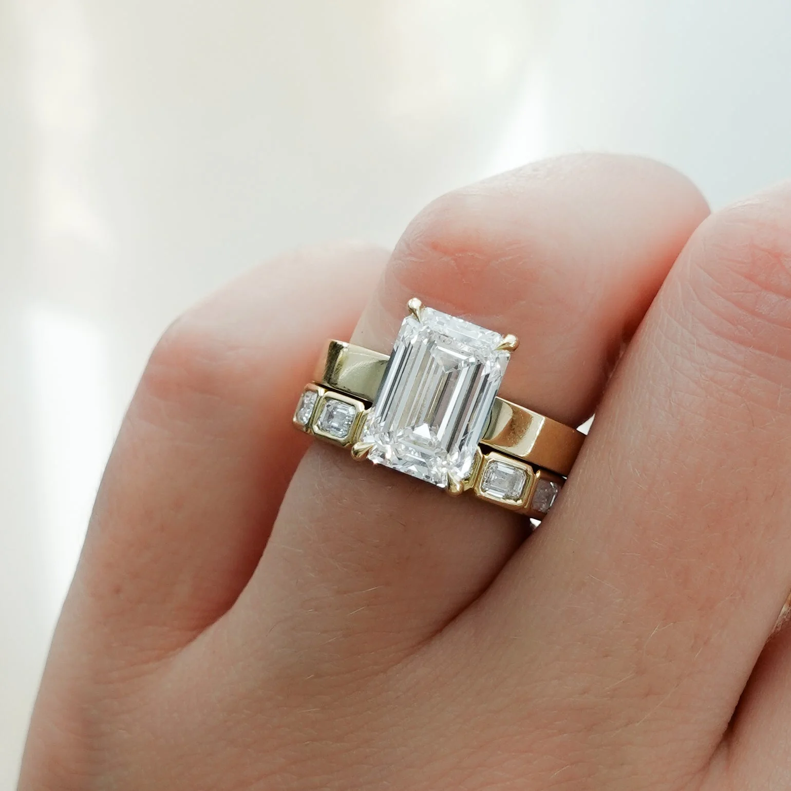 Finest Solitaire Engagement Ring With Emerald Cut Diamond - Image 9