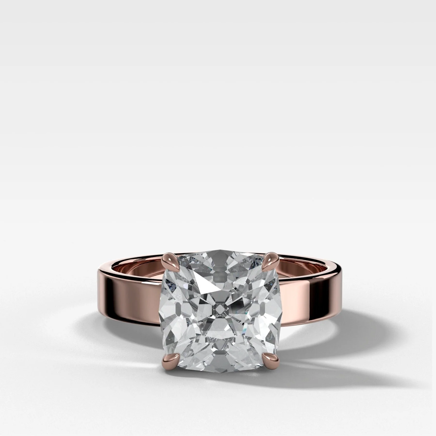 Finest Solitaire Engagement Ring With Old Mine Cut Diamond - Image 4