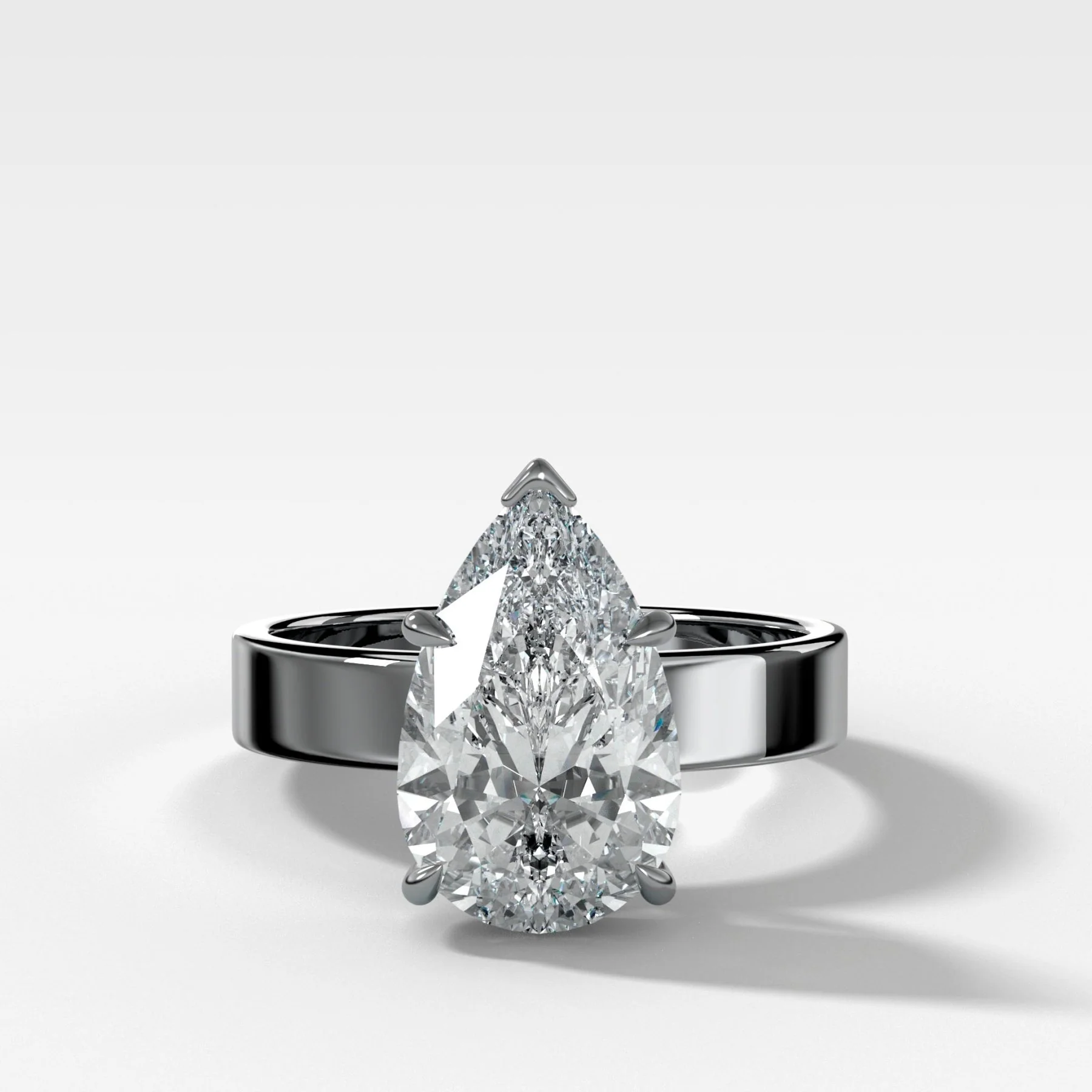 Finest Solitaire Engagement Ring With Pear Cut Diamond - Image 3