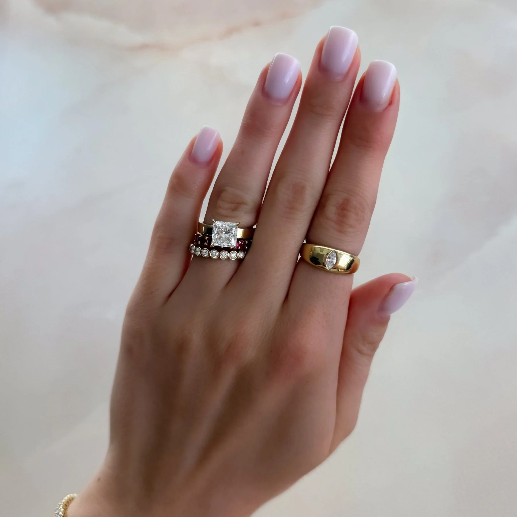 Finest Solitaire Engagement Ring With Princess Cut Diamond - Image 7