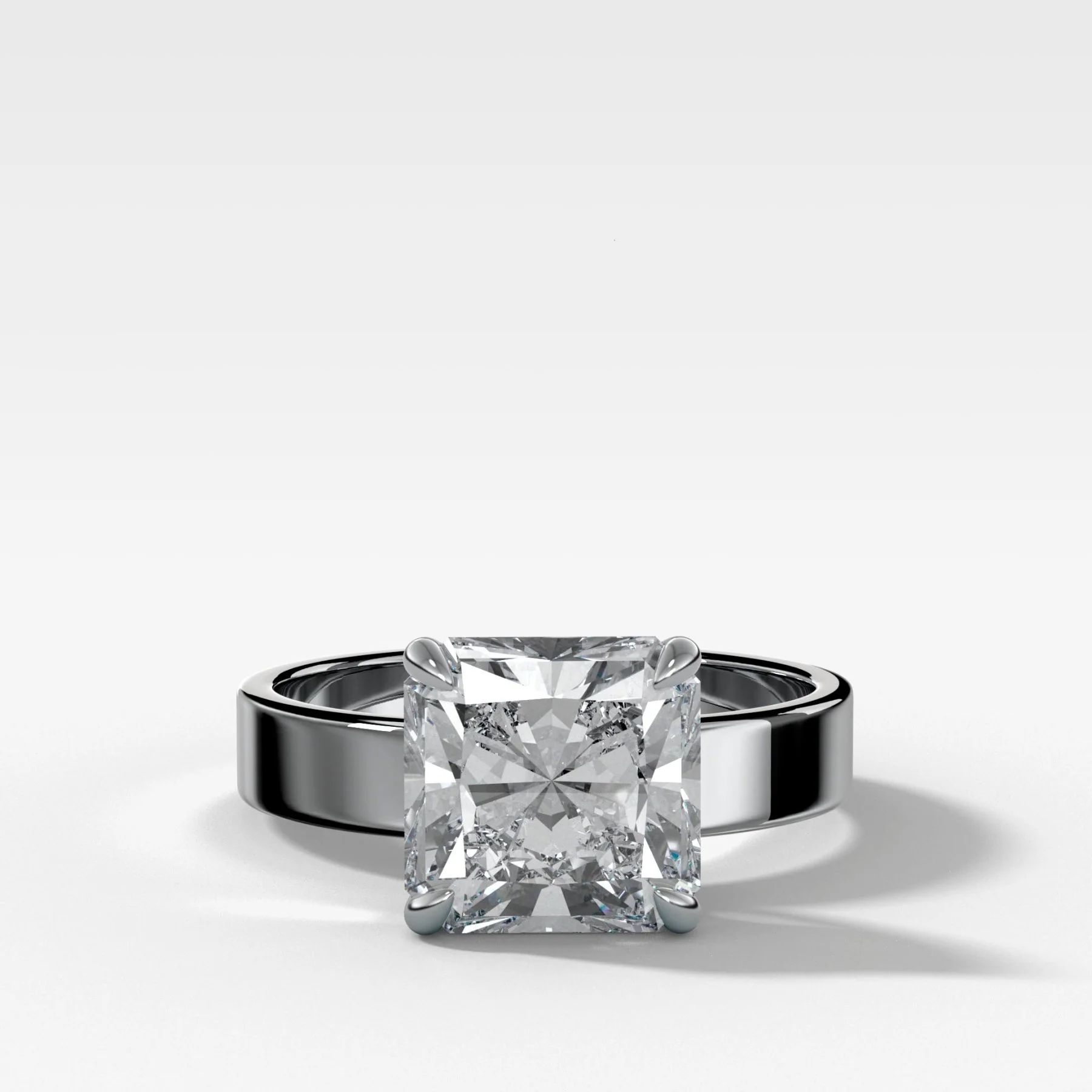 Finest Solitaire Engagement Ring With Radiant Square Cut Diamond - Image 3