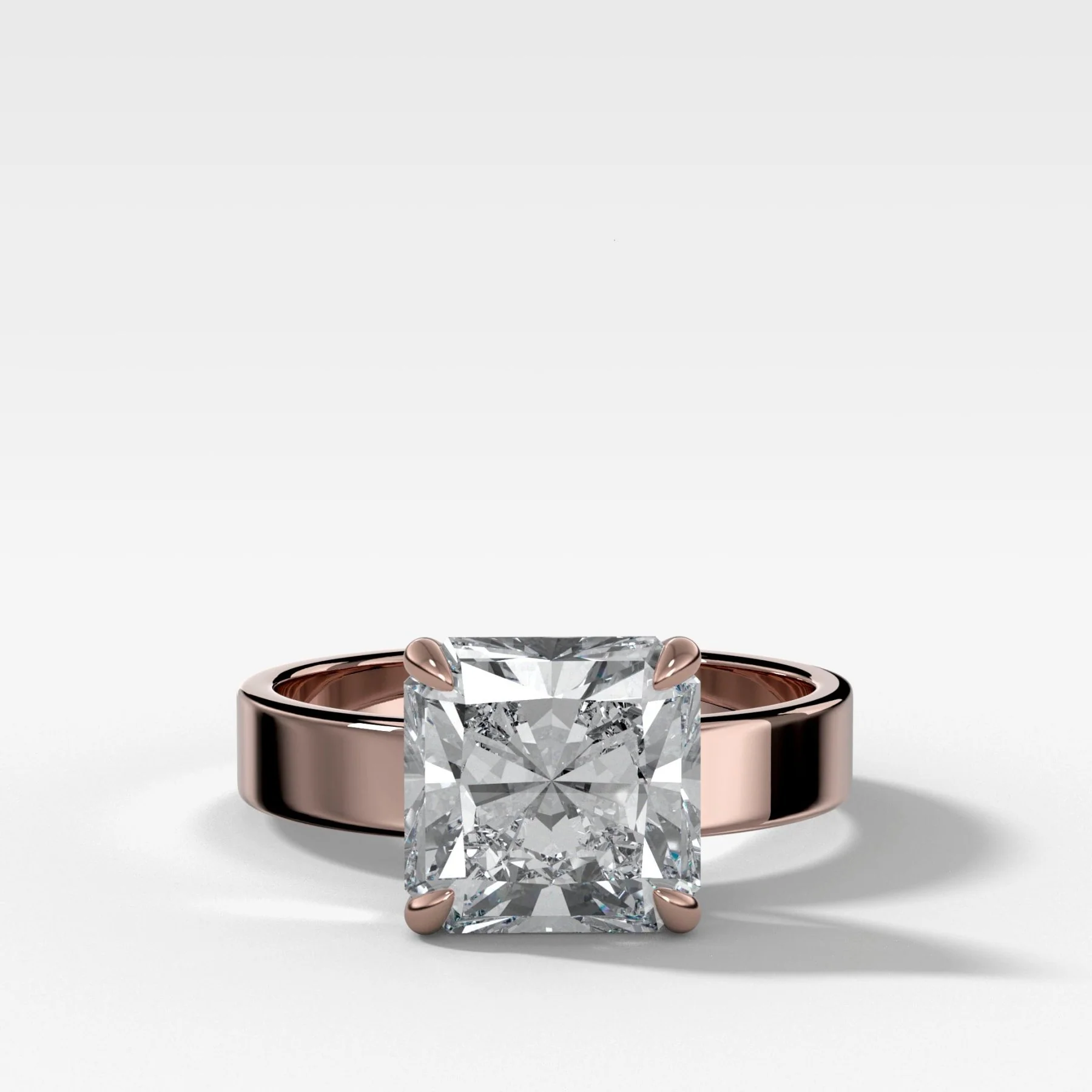 Finest Solitaire Engagement Ring With Radiant Square Cut Diamond - Image 4