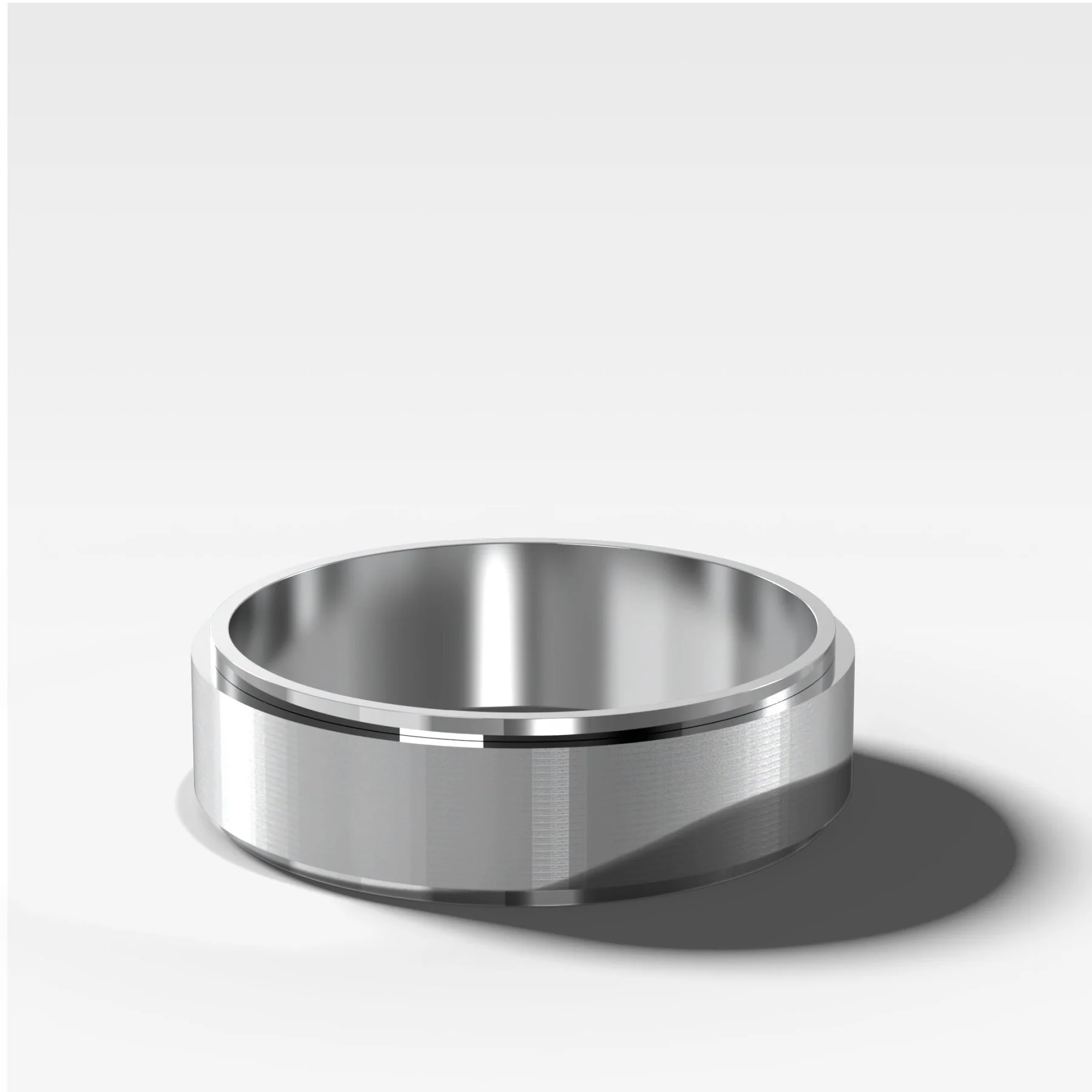 Finest Stepped Edge Matte Wedding Band 6mm - Image 2