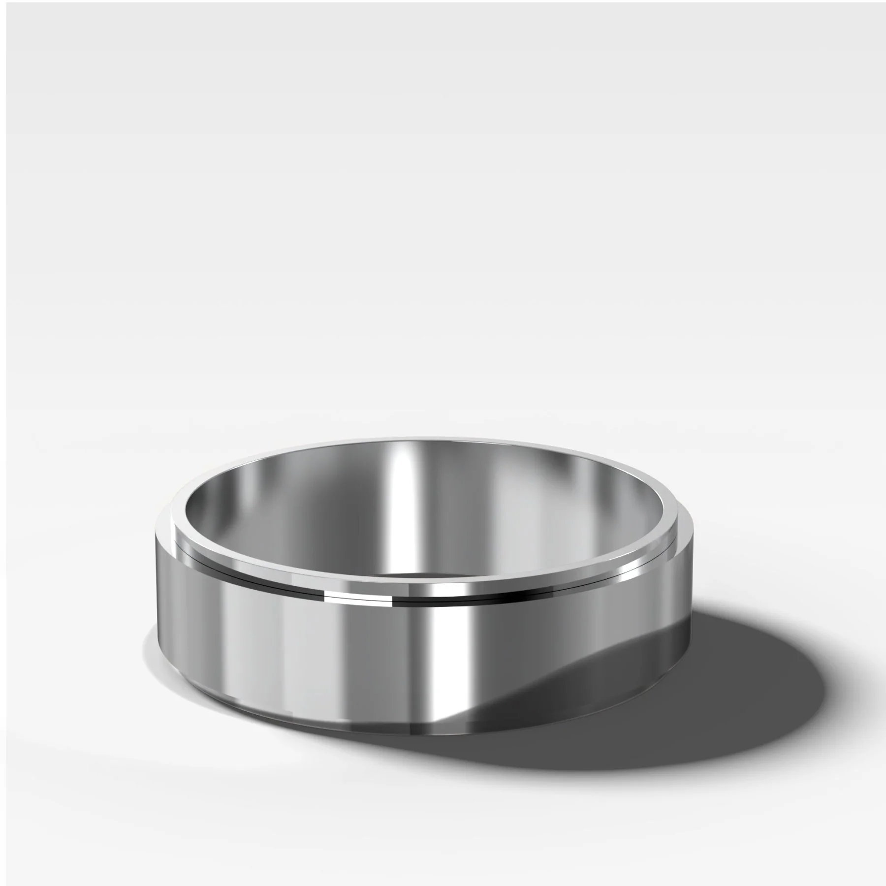 Finest Stepped Edge Wedding Band 6mm - Image 2