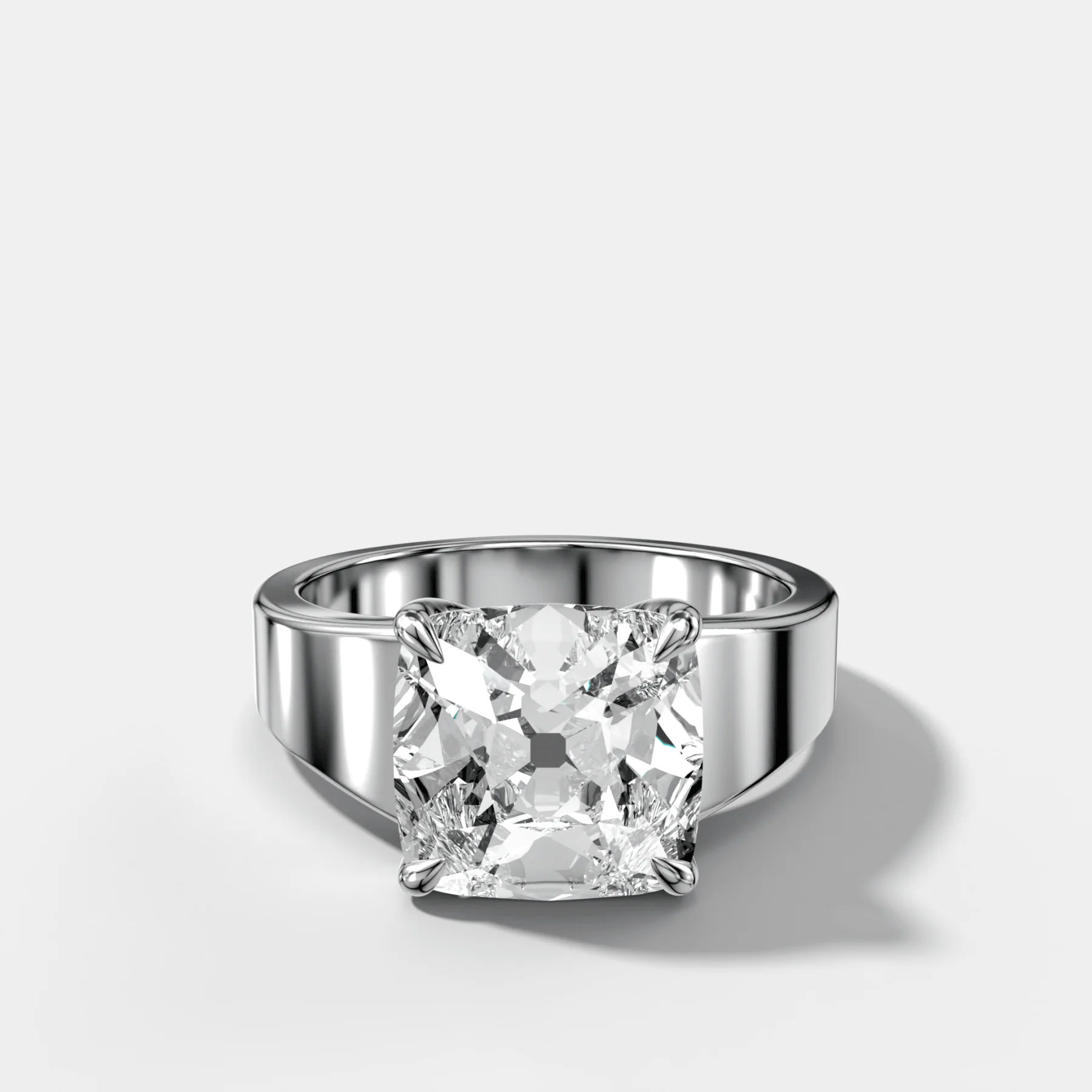 Finest Tapered Engagement Ring With Old Mine Cut Diamond - Image 3
