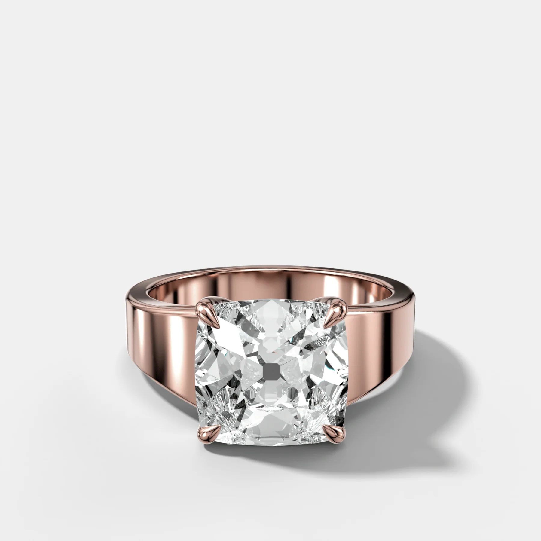 Finest Tapered Engagement Ring With Old Mine Cut Diamond - Image 4