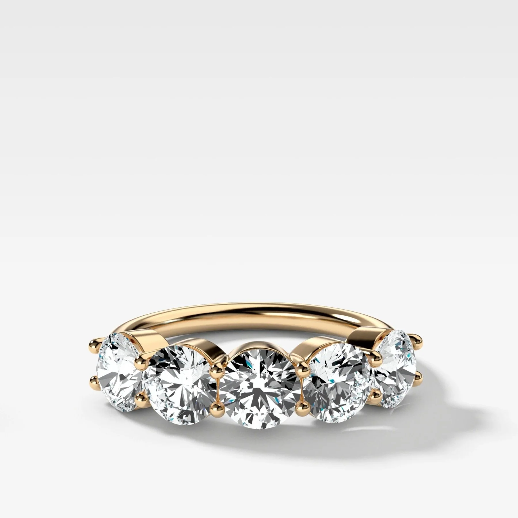 Five Stone Shared Prong Diamond Band With Round Cuts (2.50ctw)