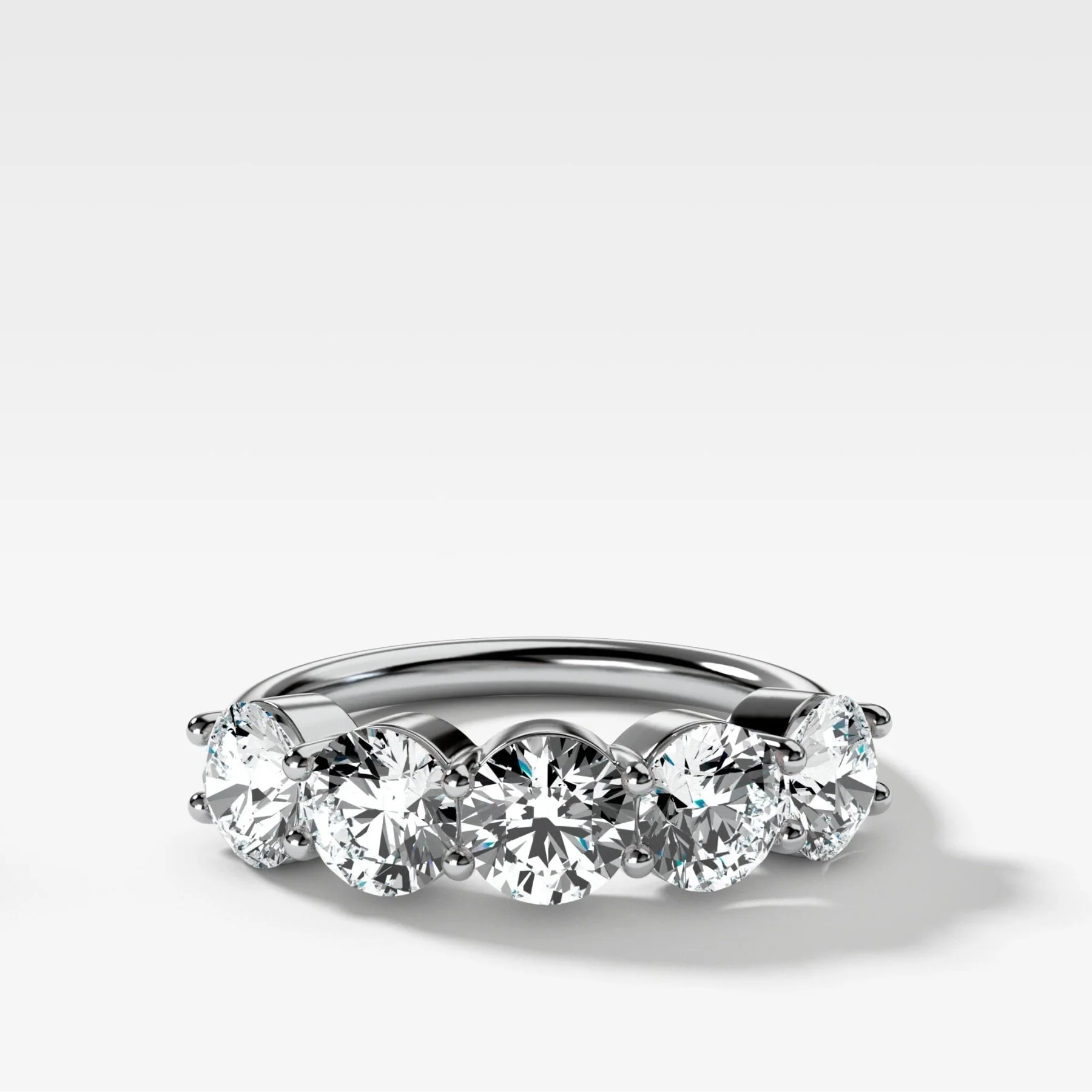 Five Stone Shared Prong Diamond Band With Round Cuts (2.50ctw) - Image 4