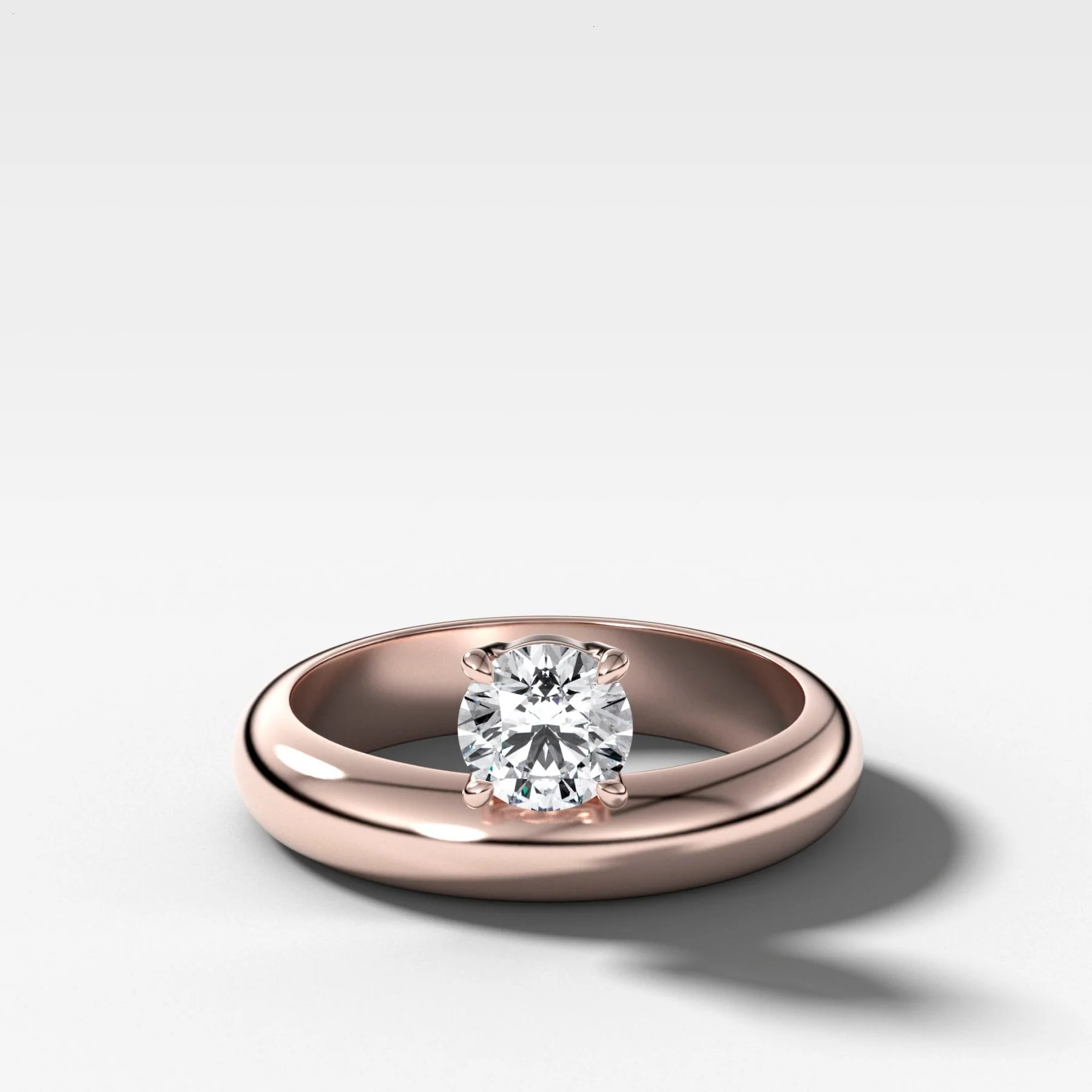 Floating Harper Wedding Band with a Round - Image 3