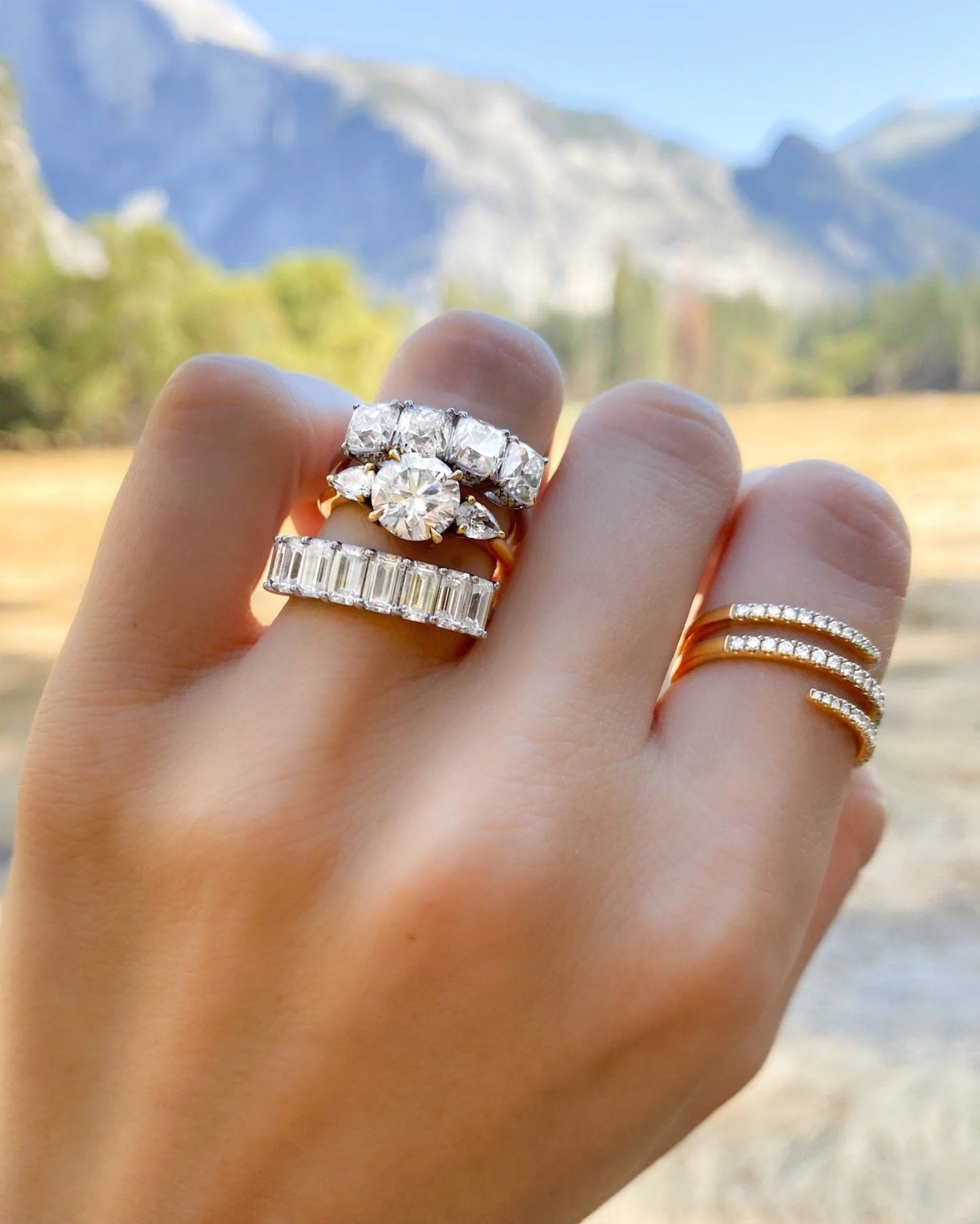 Four Stone Diamond Wedding Band With Old Mine Cuts - Image 4