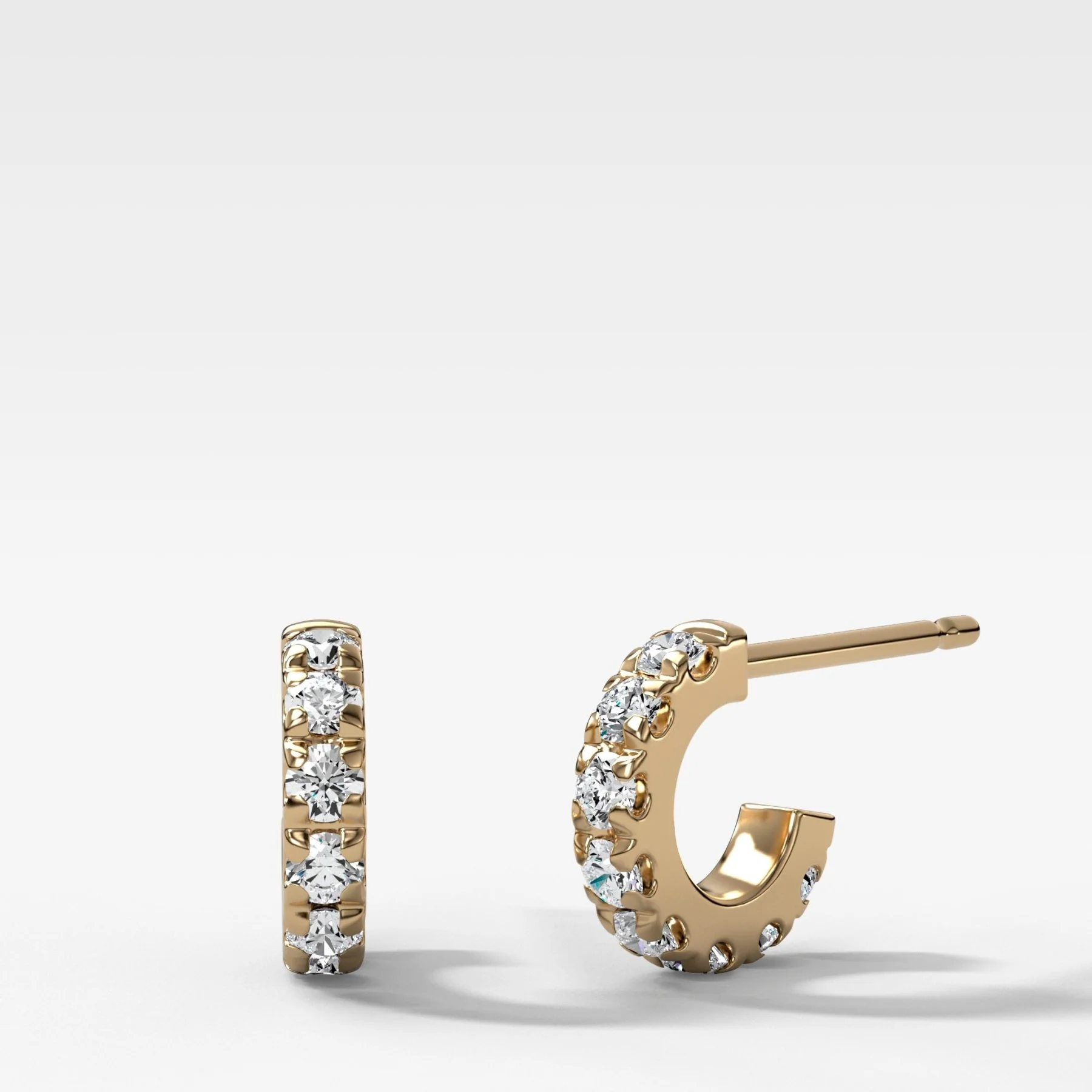 French-Set 8mm C Hoop Huggie Earrings