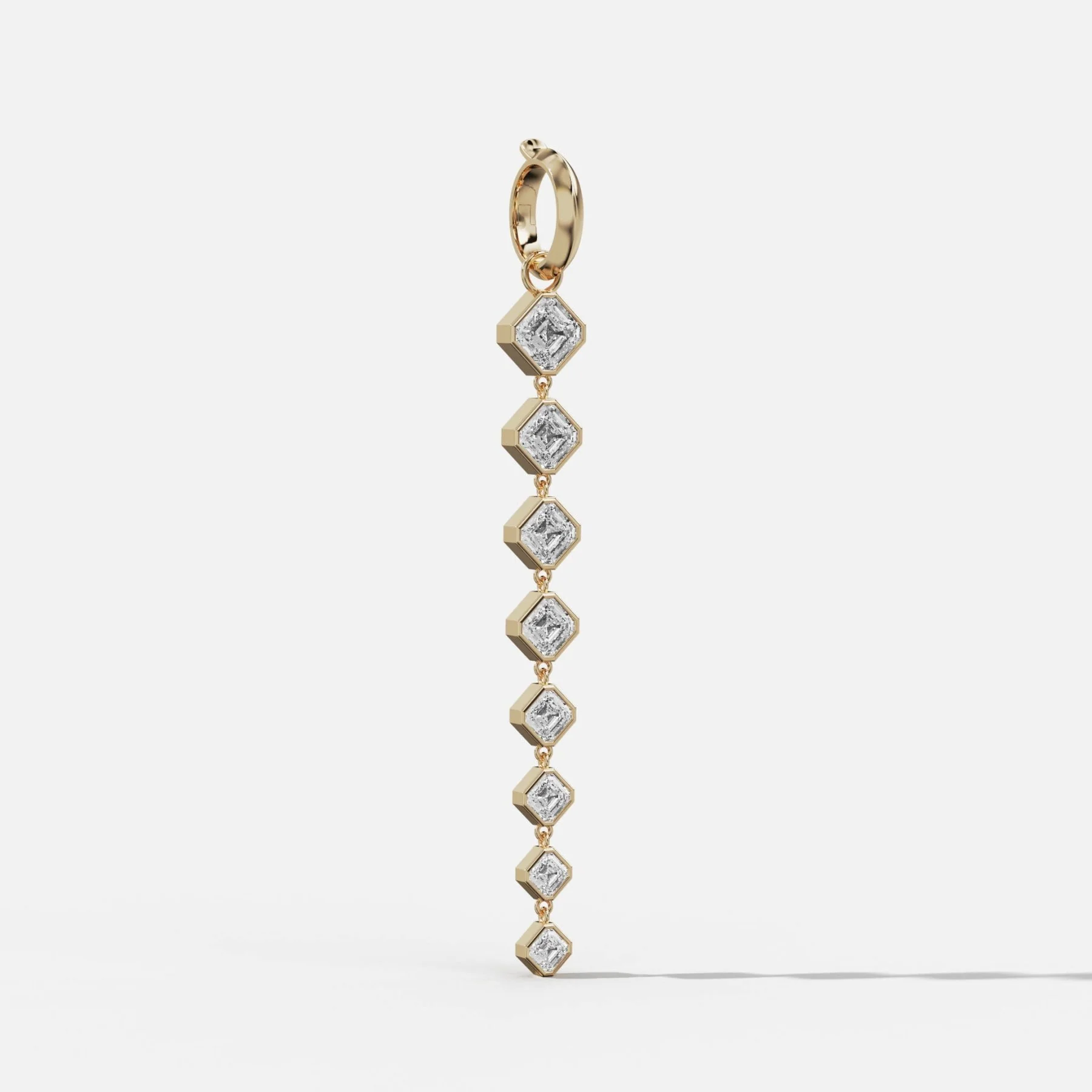Graduated Bezel Asscher Attachable Diamond Pendant - Image 2