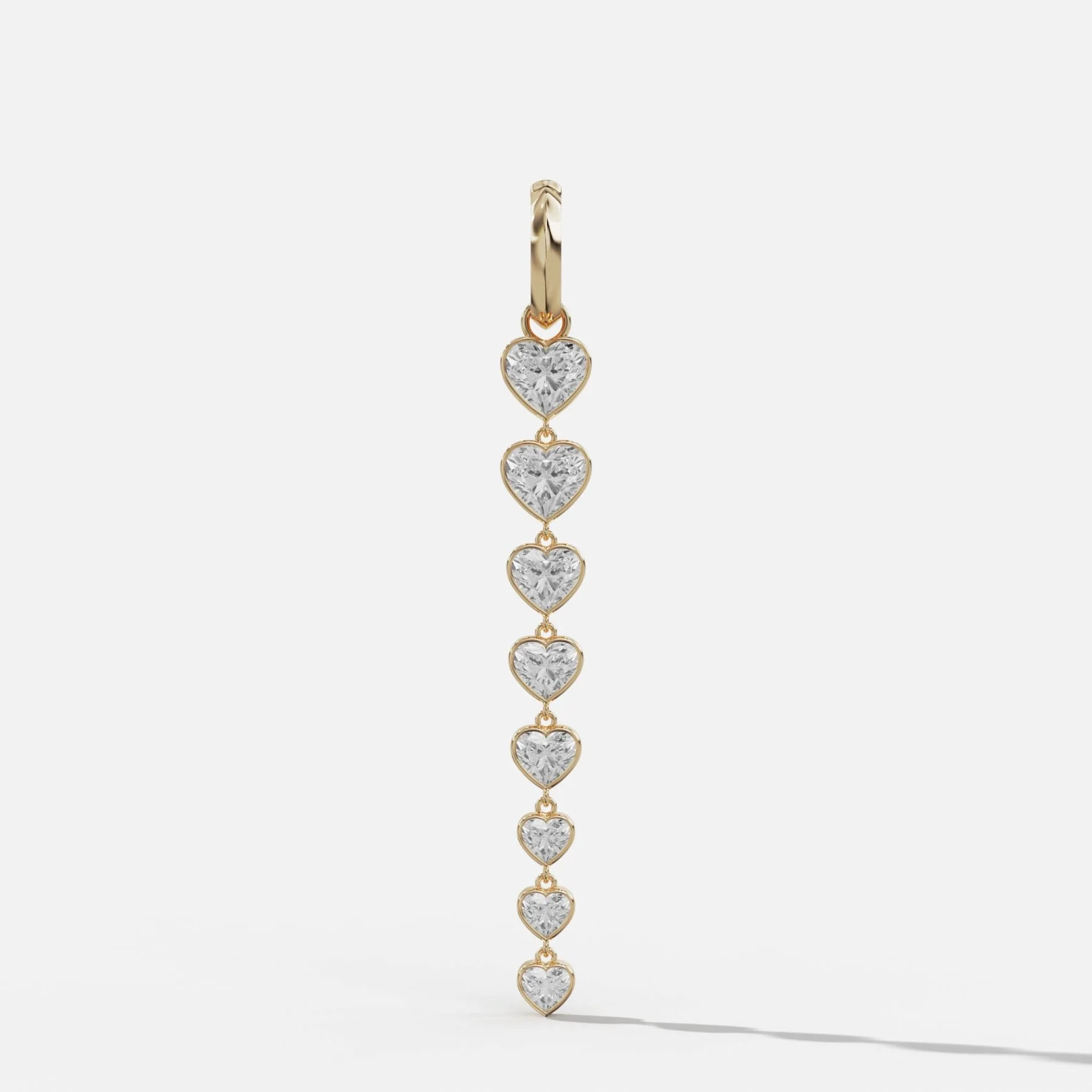 Graduated Bezel Heart Attachable Pendant