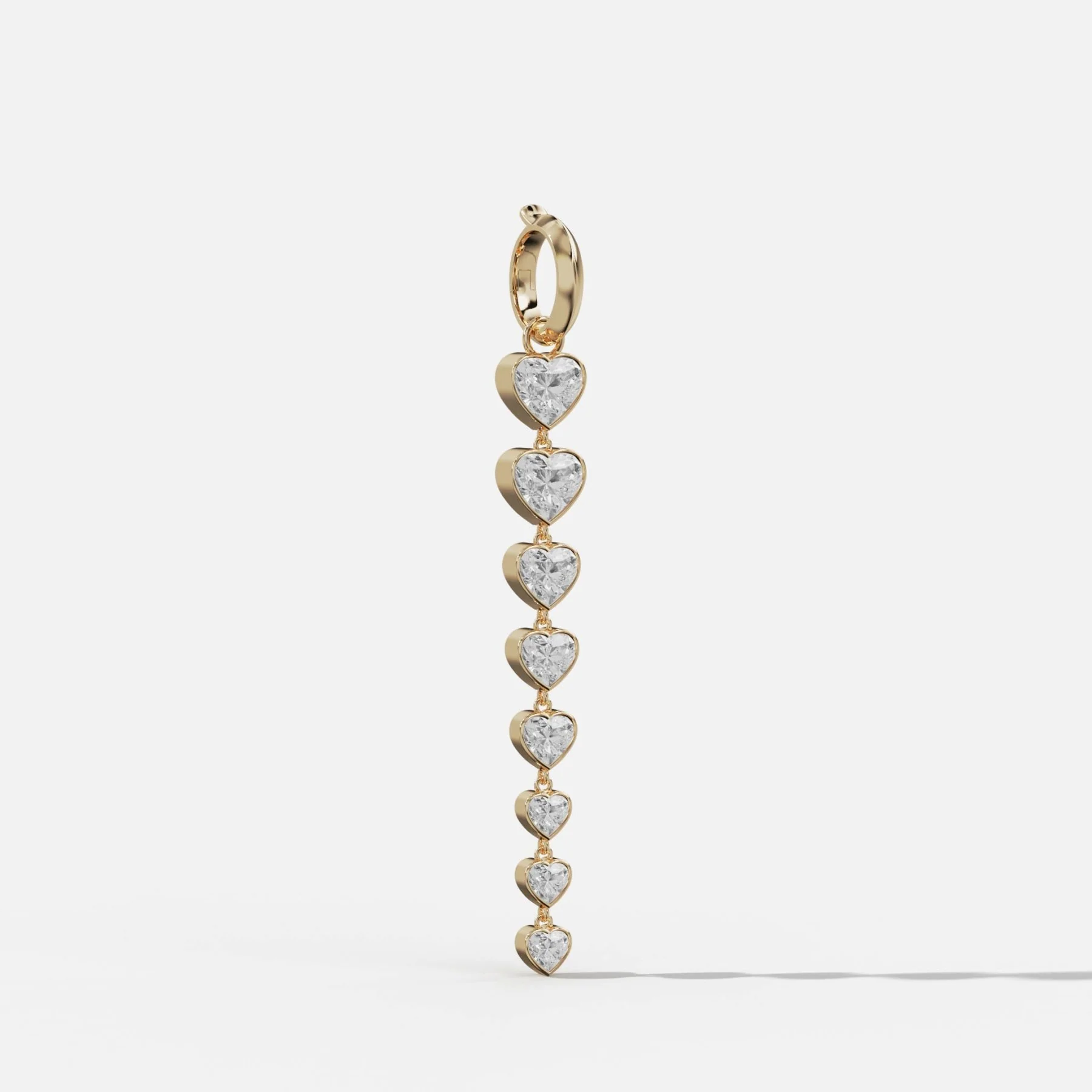 Graduated Bezel Heart Attachable Pendant - Image 2