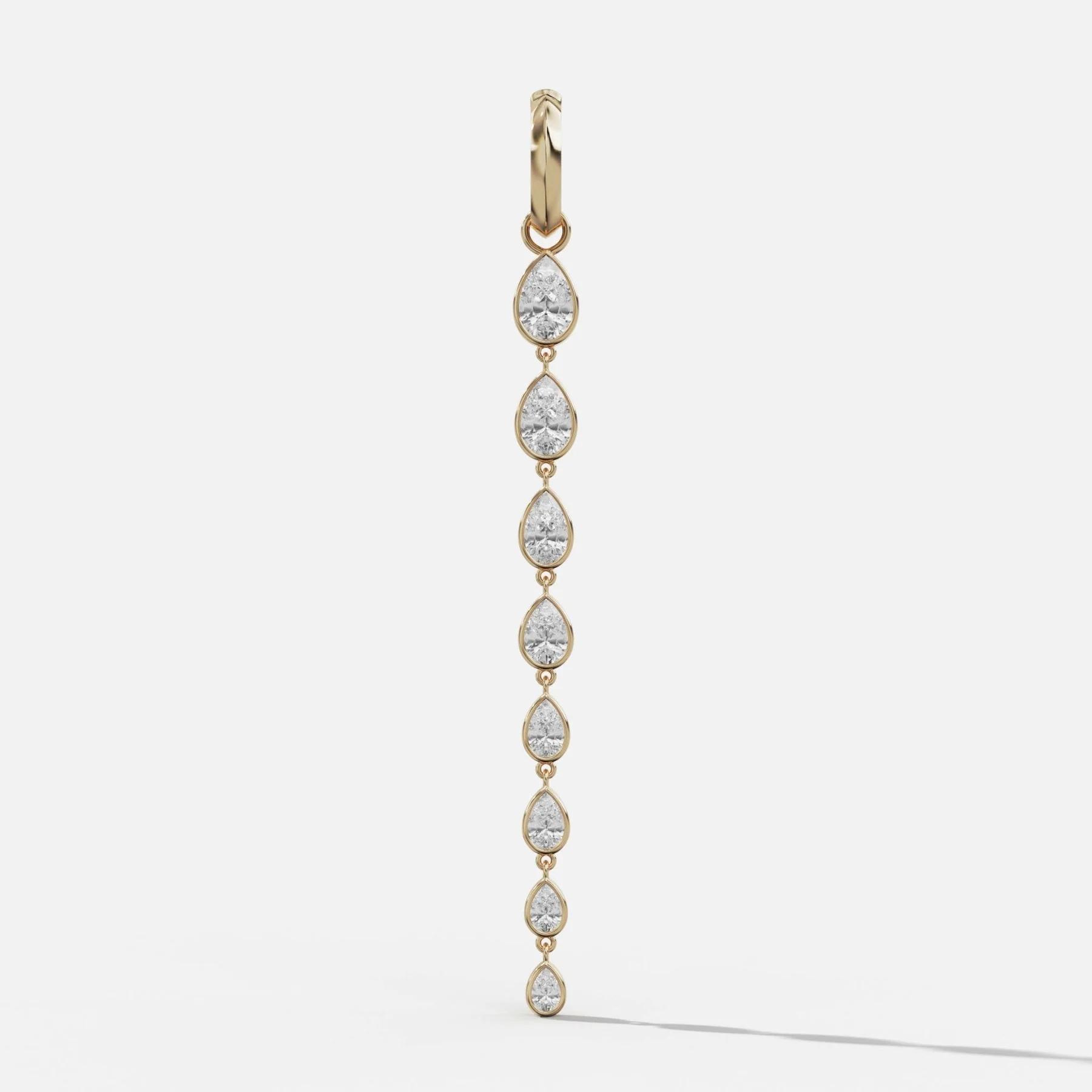 Graduated Bezel Pear Attachable Diamond Pendant