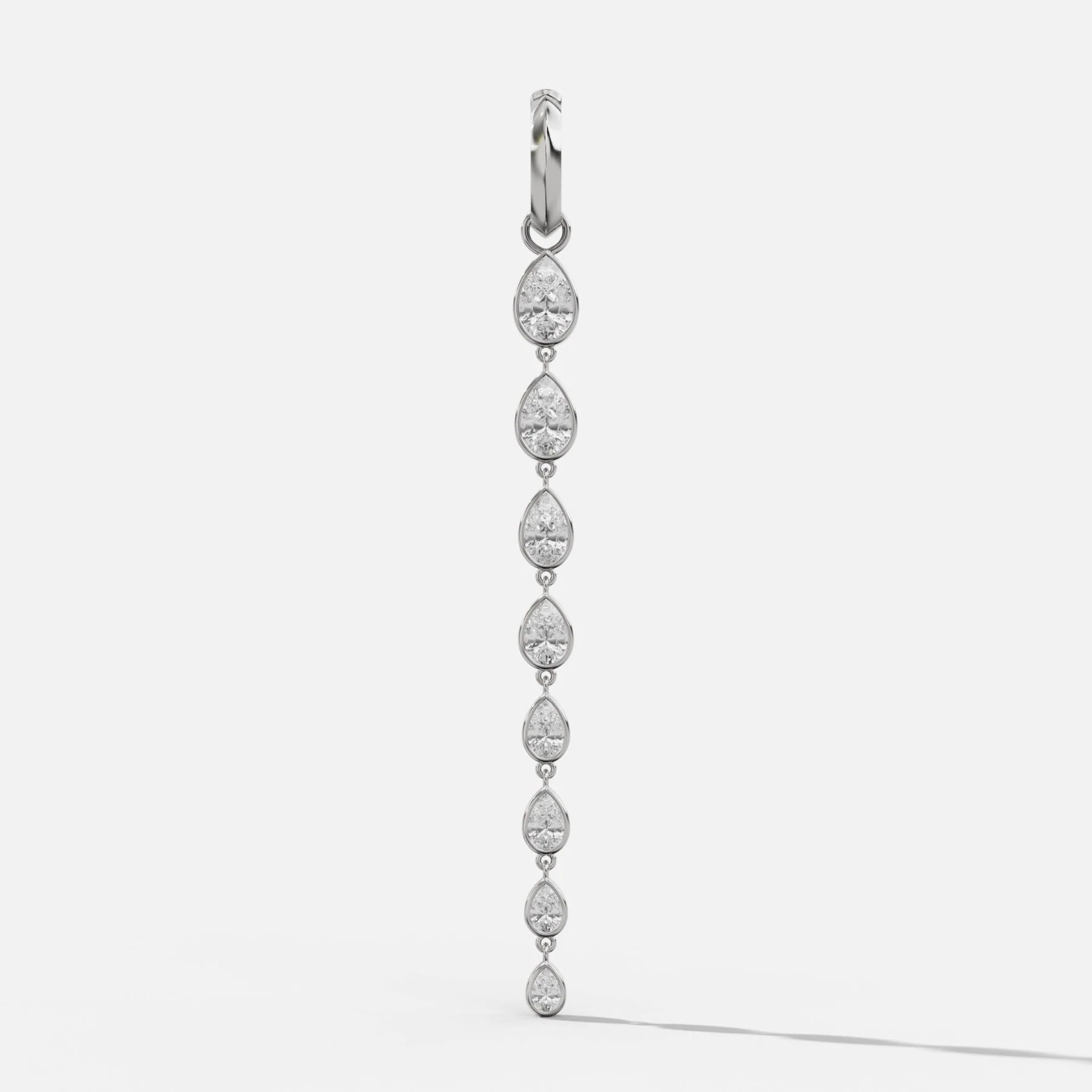 Graduated Bezel Pear Attachable Diamond Pendant - Image 3