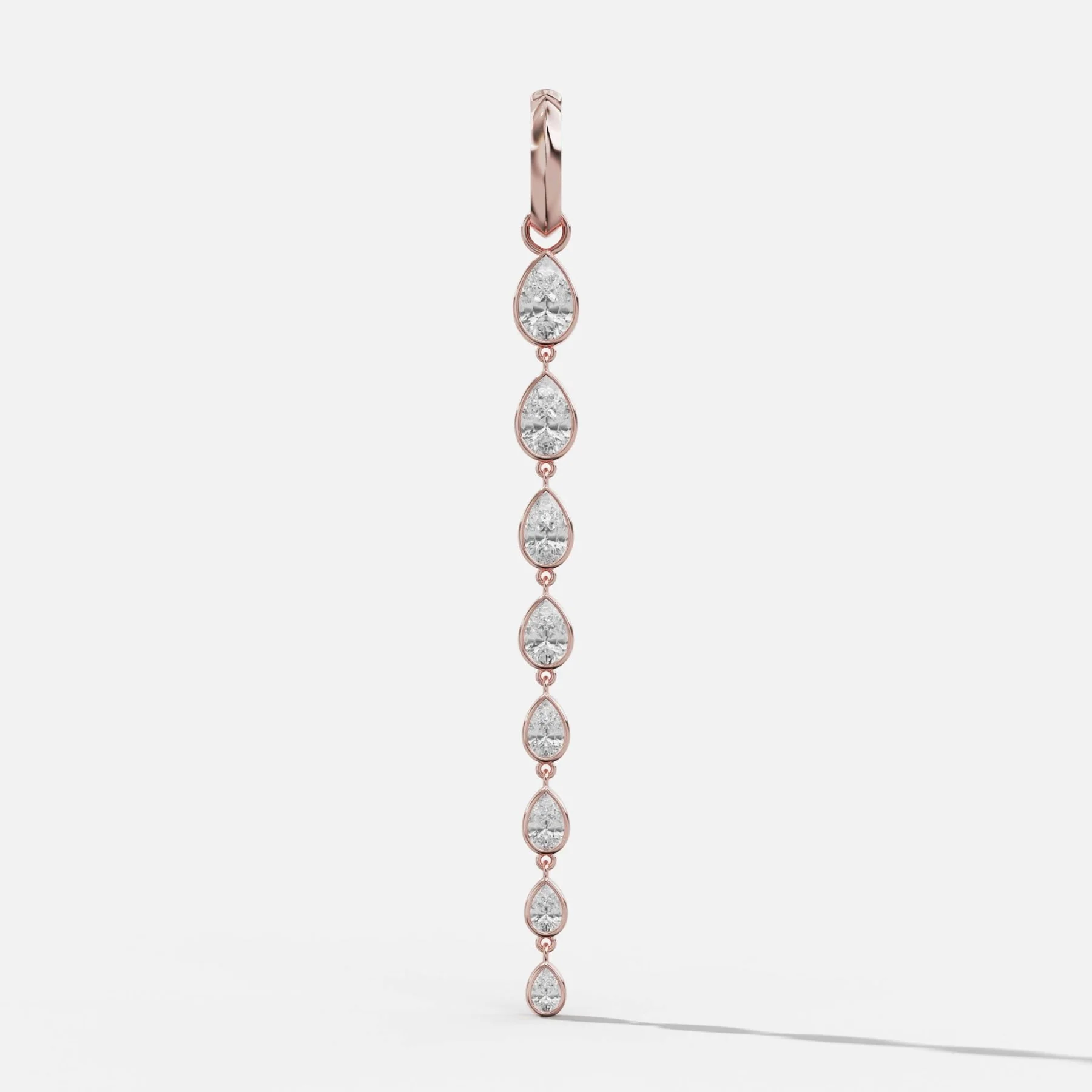 Graduated Bezel Pear Attachable Diamond Pendant - Image 4