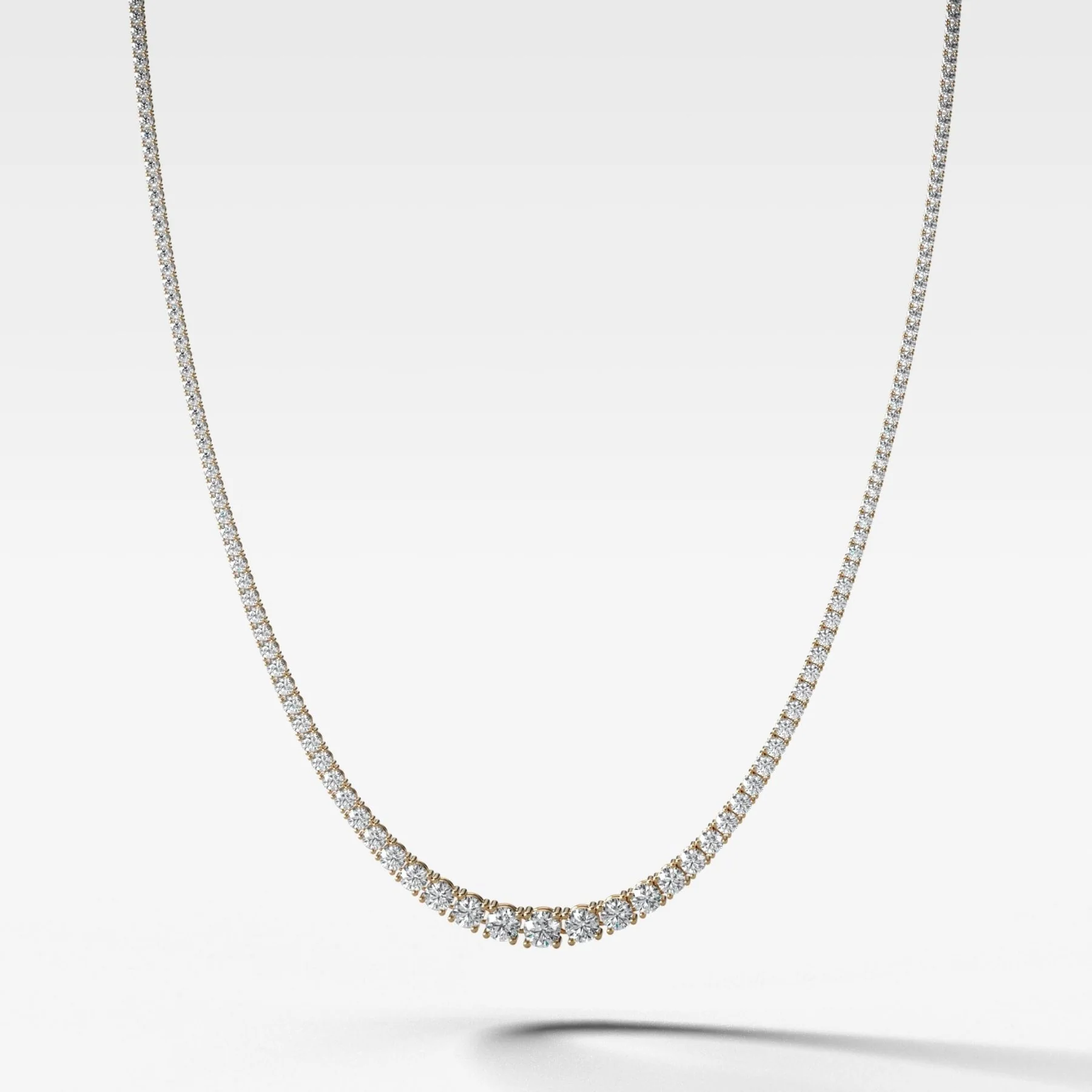 Graduated Diamond Tennis Necklace (10.00ctw) - Image 3