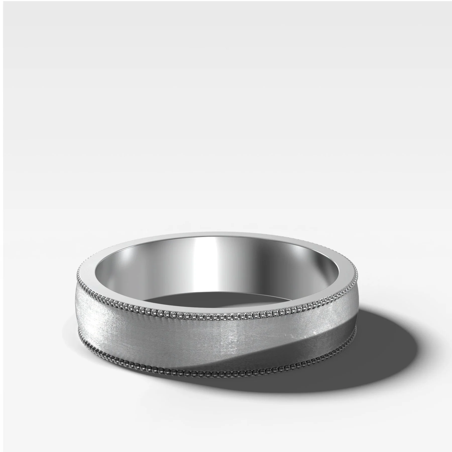 Harper Milgrain Matte Wedding Band 5mm - Image 2
