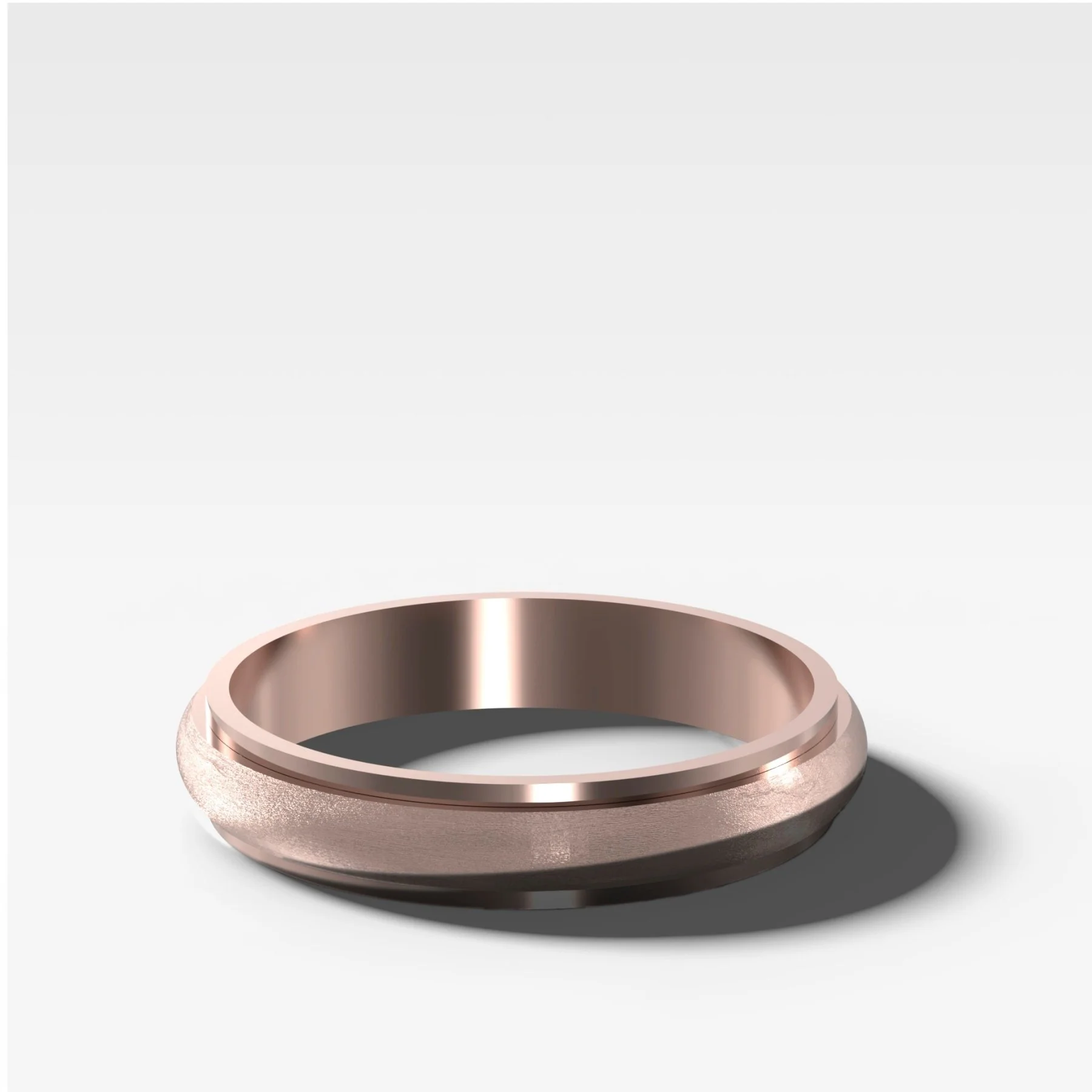 Harper Stepped Edge Matte Wedding Band 4mm - Image 3