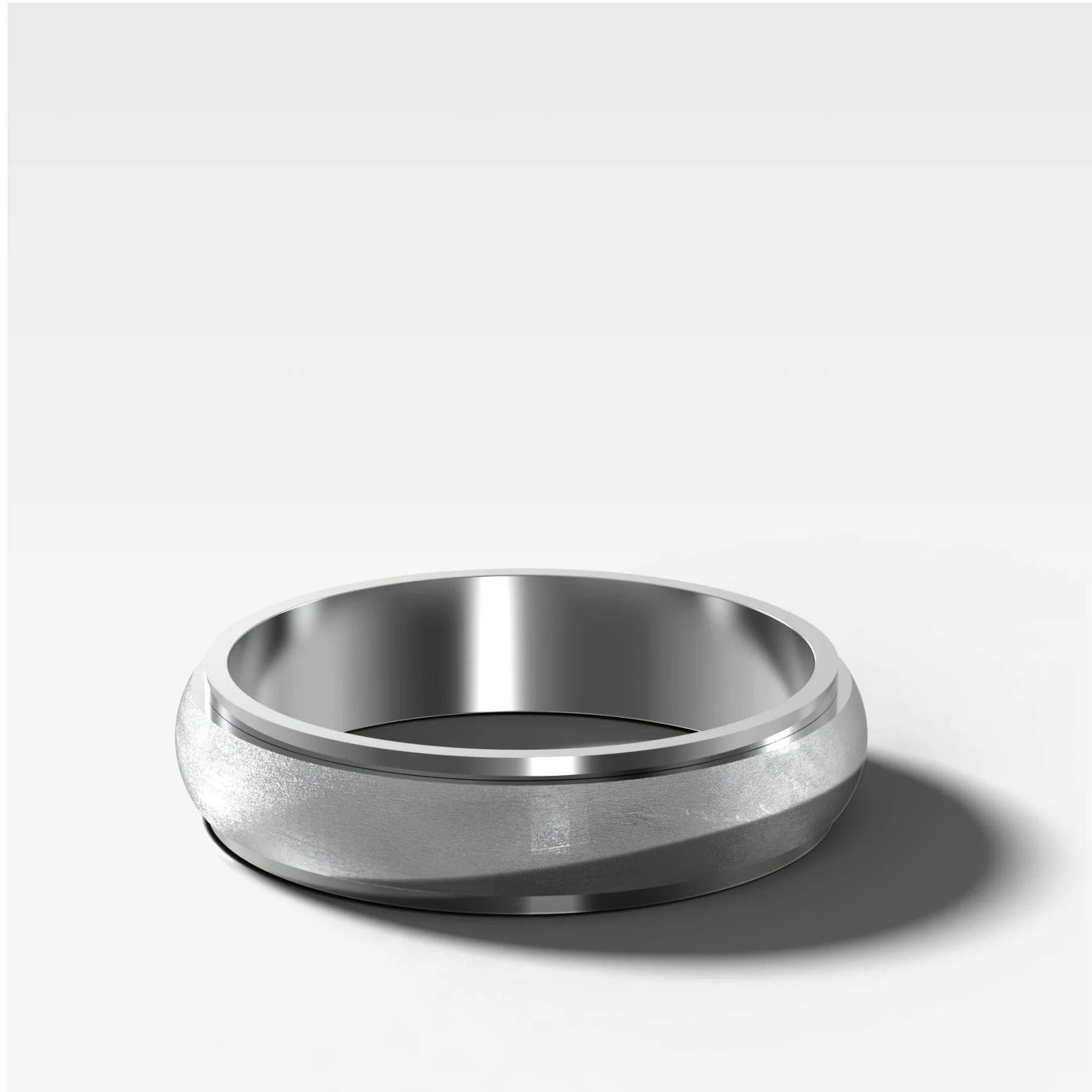 Harper Stepped Edge Matte Wedding Band 5mm - Image 2