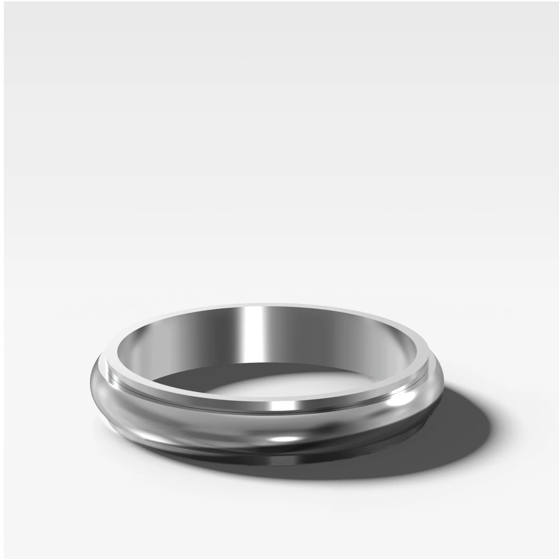 Harper Stepped Edge Wedding Band 4mm - Image 2