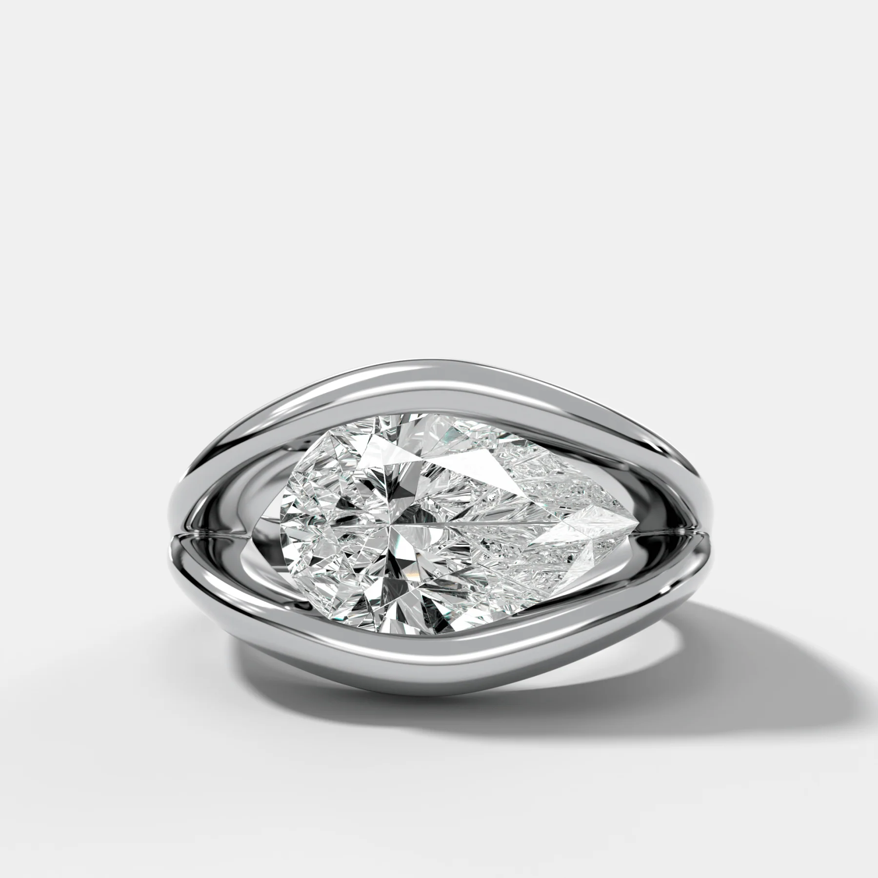 Iris Engagement Ring With a Pear Cut Diamond - Image 3