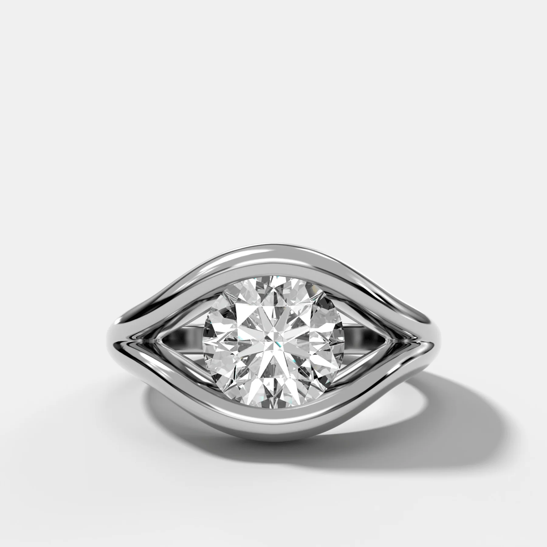 Iris Engagement Ring With a Round Cut Diamond - Image 3