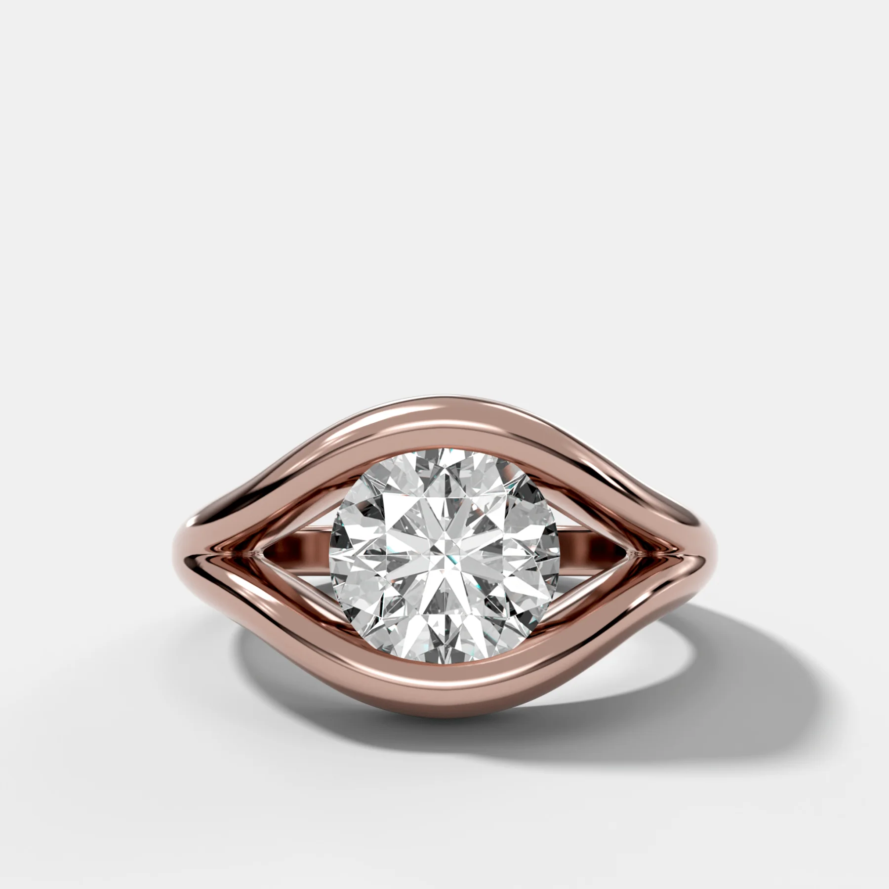 Iris Engagement Ring With a Round Cut Diamond - Image 4