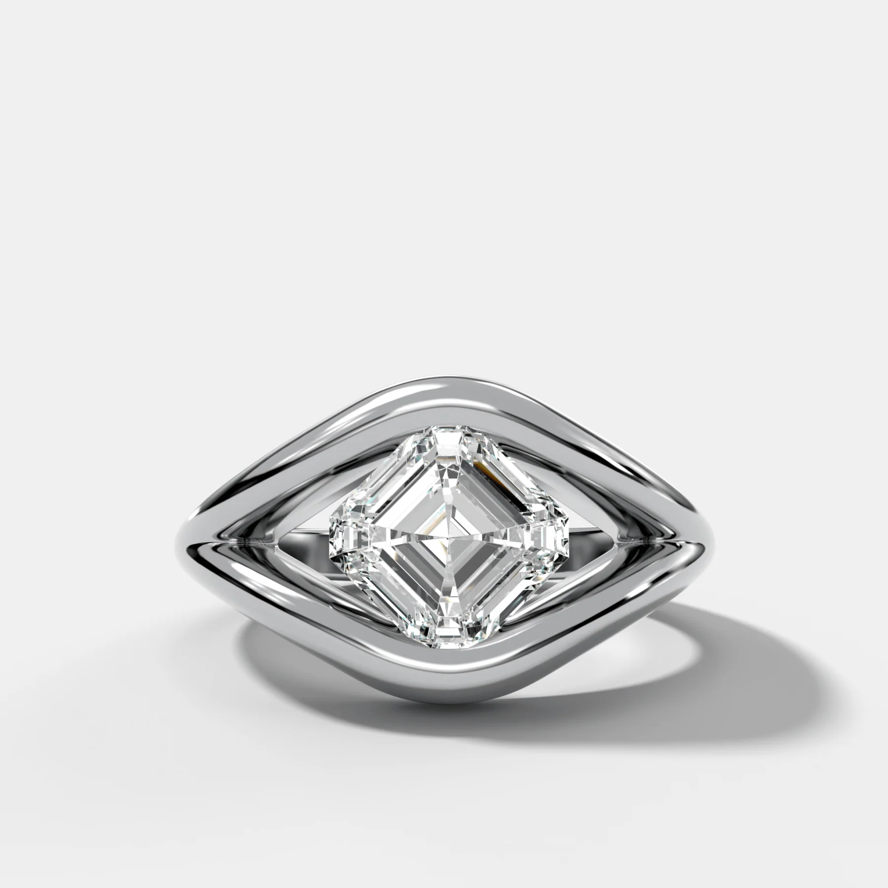 Iris Engagement Ring With an Asscher Cut Diamond - Image 3