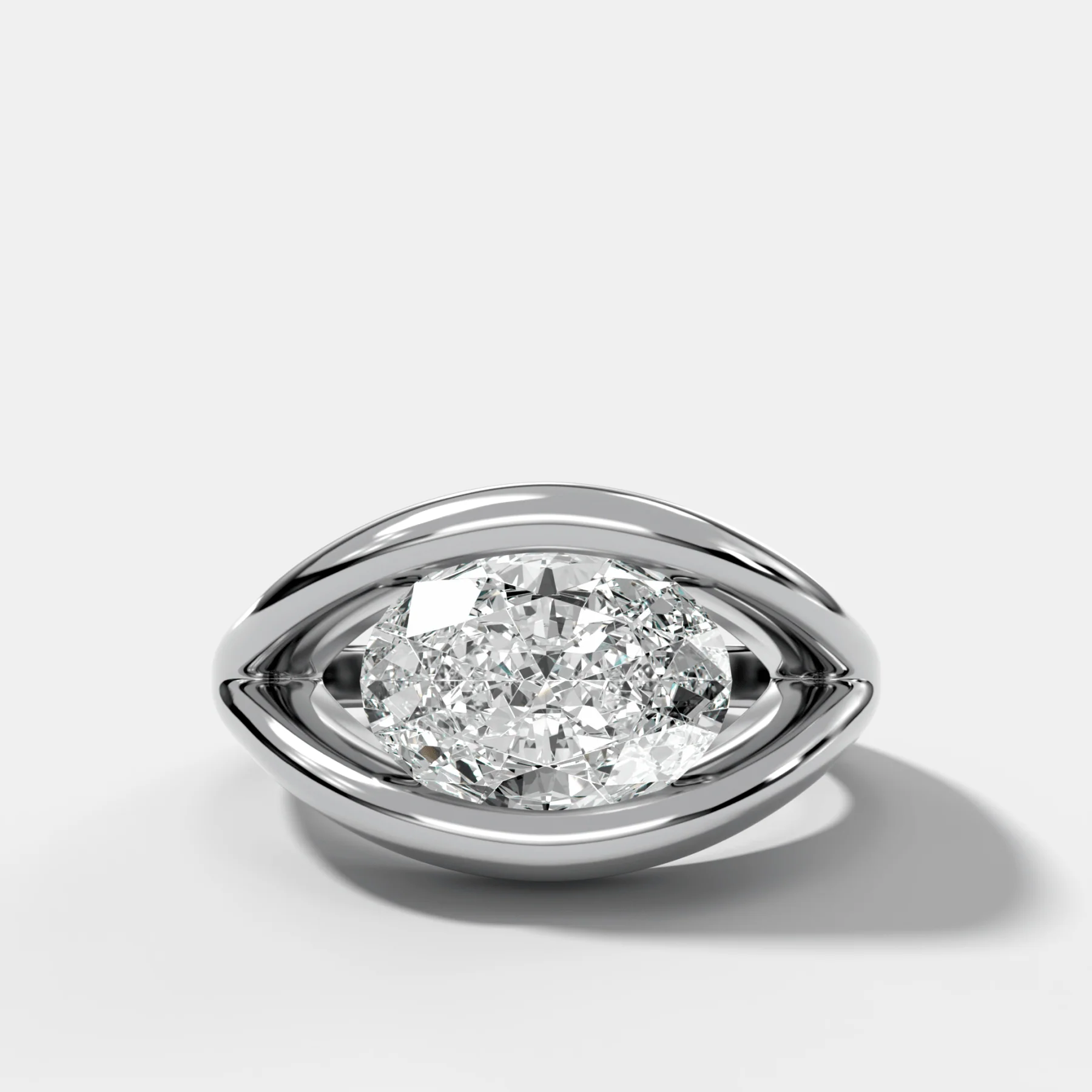 Iris Engagement Ring With an Oval Cut Diamond - Image 4