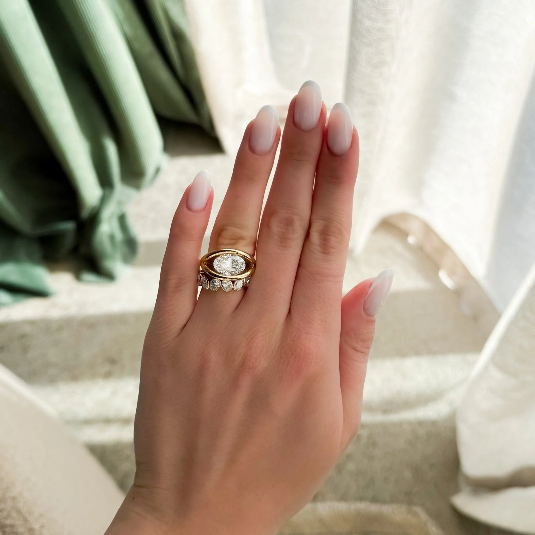 Iris Engagement Ring With an Oval Cut Diamond - Image 6