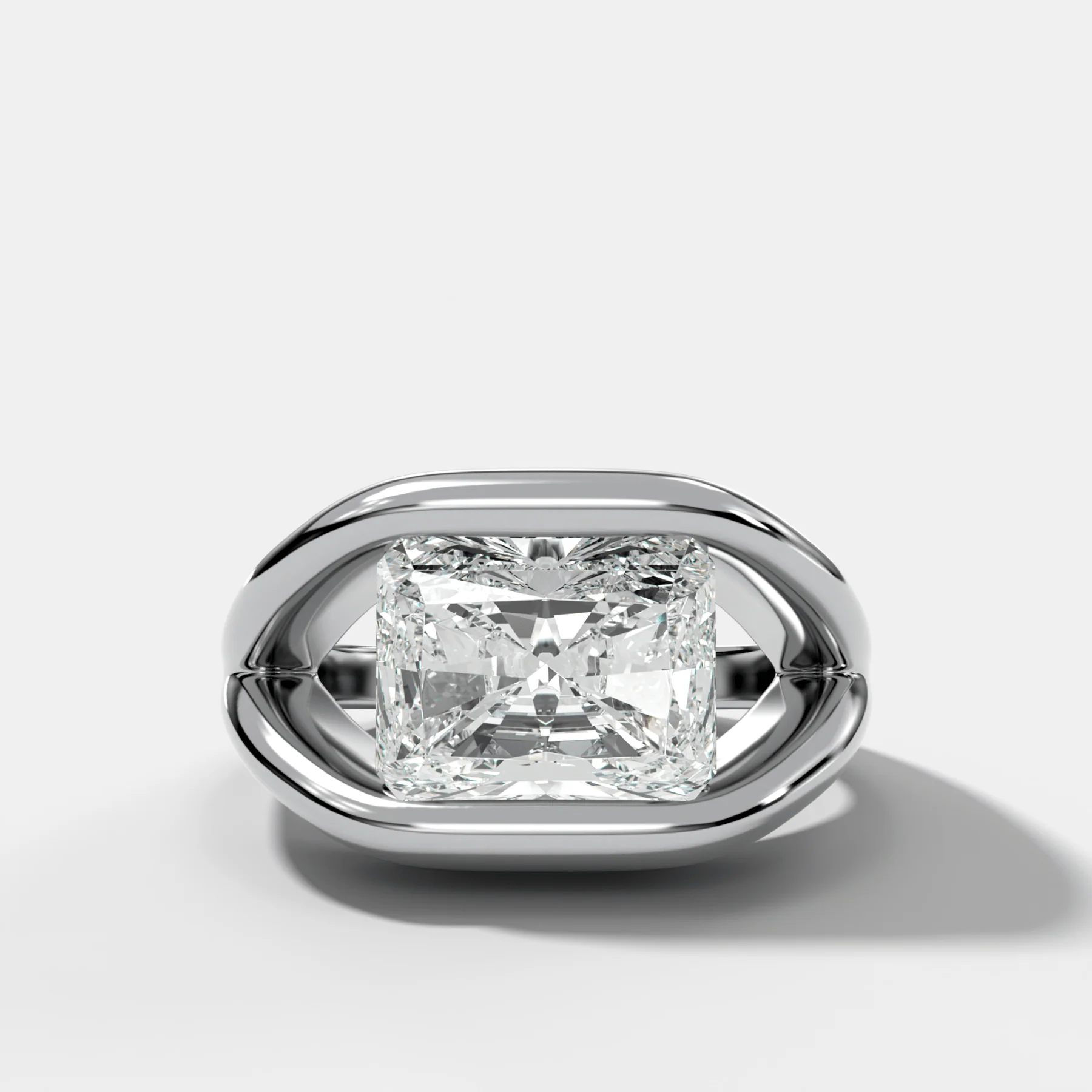 Iris Engagement Ring With East West Radiant Cut Diamond - Image 3