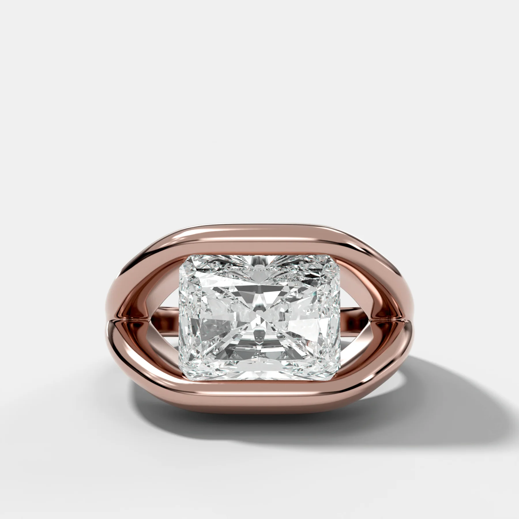 Iris Engagement Ring With East West Radiant Cut Diamond - Image 4