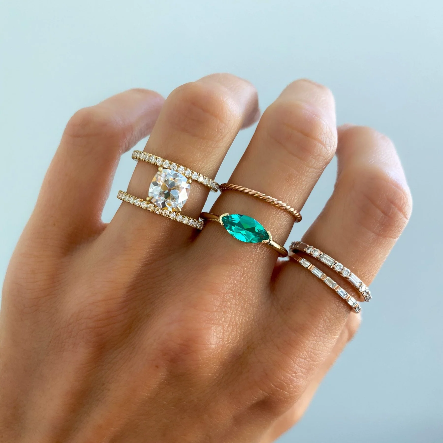 Iris Baguette Wedding Band - Image 3