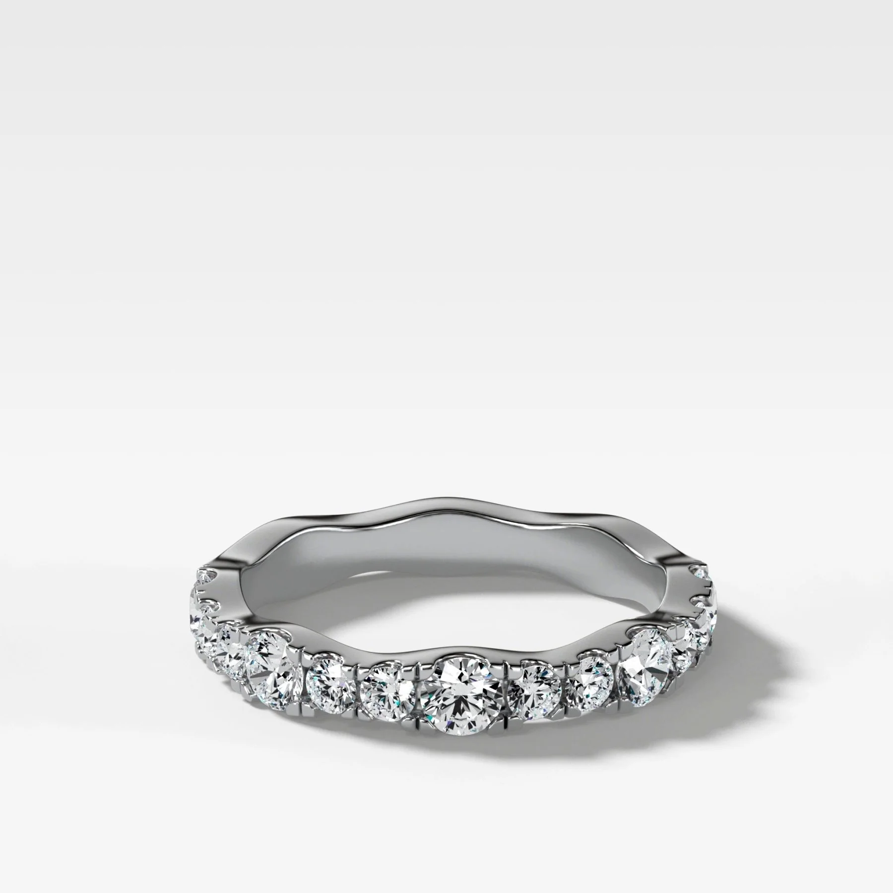 Jumbo Pavé Ripple Wedding Band - Image 3