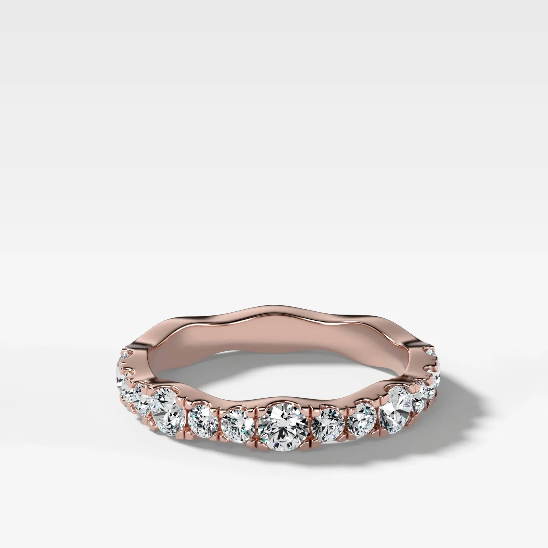 Jumbo Pavé Ripple Wedding Band - Image 4